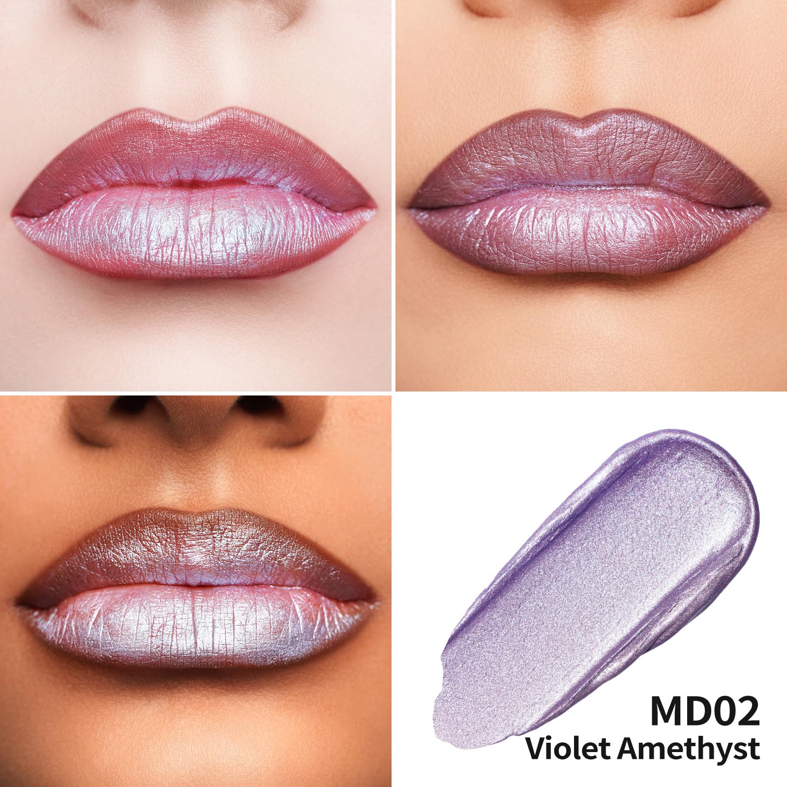 Oulac Metallic Diamond Shine Liquid Lip Gloss - Glitter Glossy for Lip & Eye, Long Lasting 24H + & Waterproof, Lightweight Lip Stain, 3D Metallic Finish, No Transfer, Vegan, 4.5ml,MD05 Loose Control Halalzen