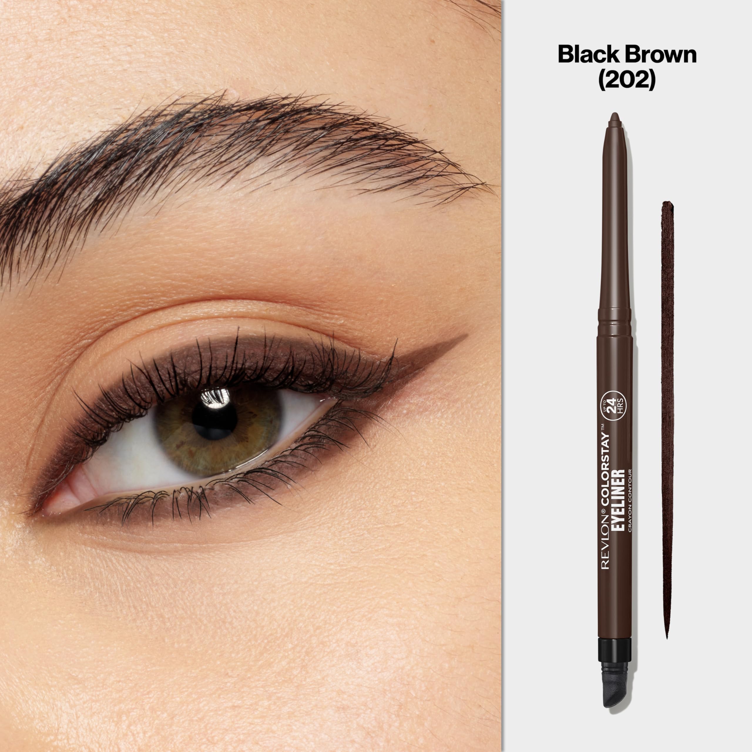 Revlon ColorStay Pencil Waterproof Eyeliner, Smudge-Proof, Eye Makeup with Built-In Sharpener, 201 Black, 2 pack
