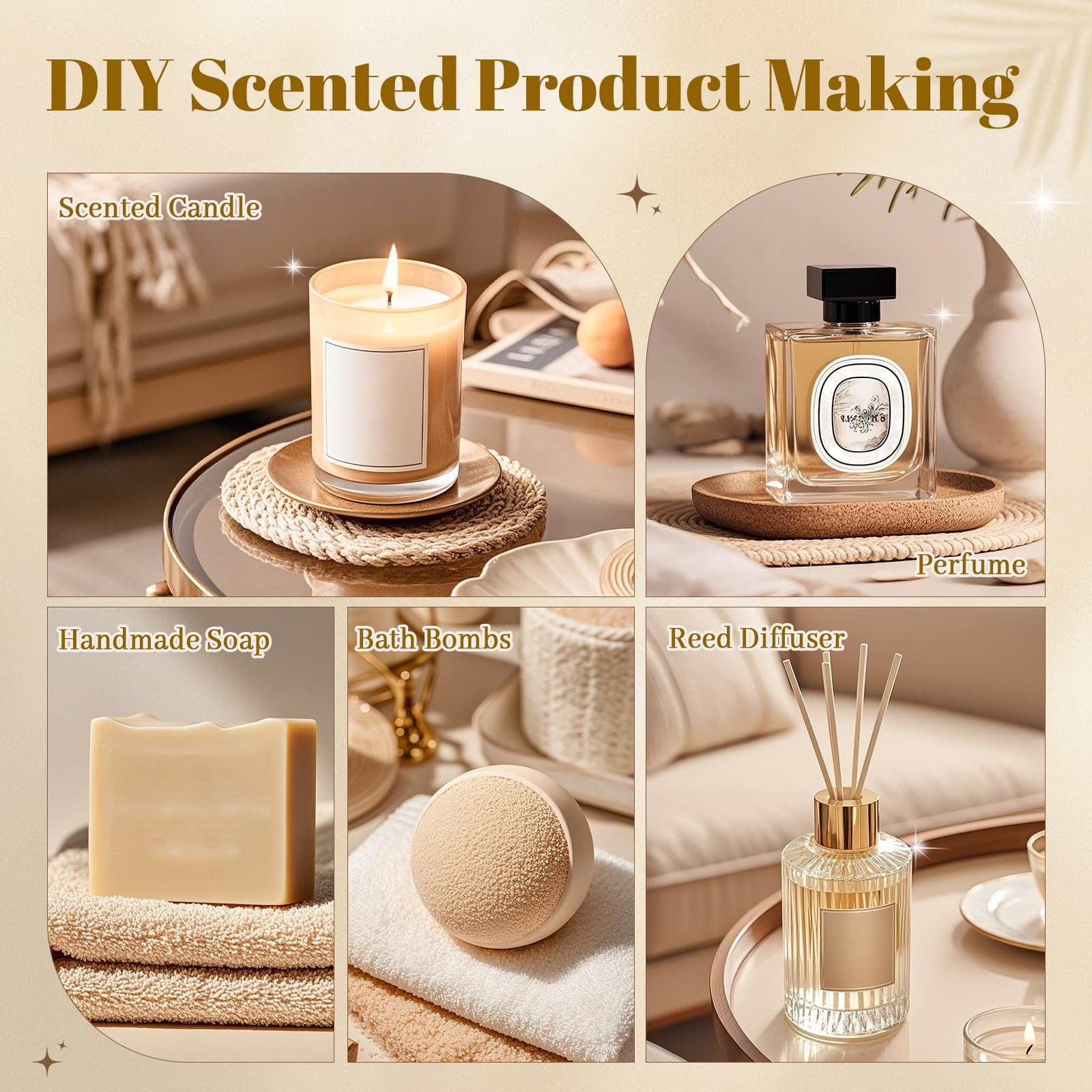 Essential Oils Set, Pure Natural Essential Oils for Diffuser for Home, Aromatherapy, Candle & Soap Making, Cleaning, Relaxing - Lavender, Tea Tree, Eucalyptus, Lemon, Cinnamon, Jasmine