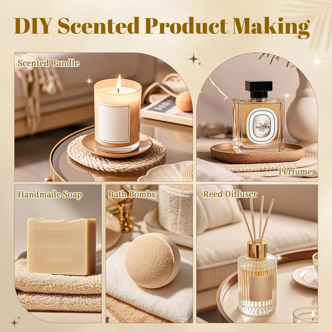 Essential Oils Set, Pure Natural Essential Oils for Diffuser for Home, Aromatherapy, Candle & Soap Making, Cleaning, Relaxing - Lavender, Tea Tree, Eucalyptus, Lemon, Cinnamon, Jasmine