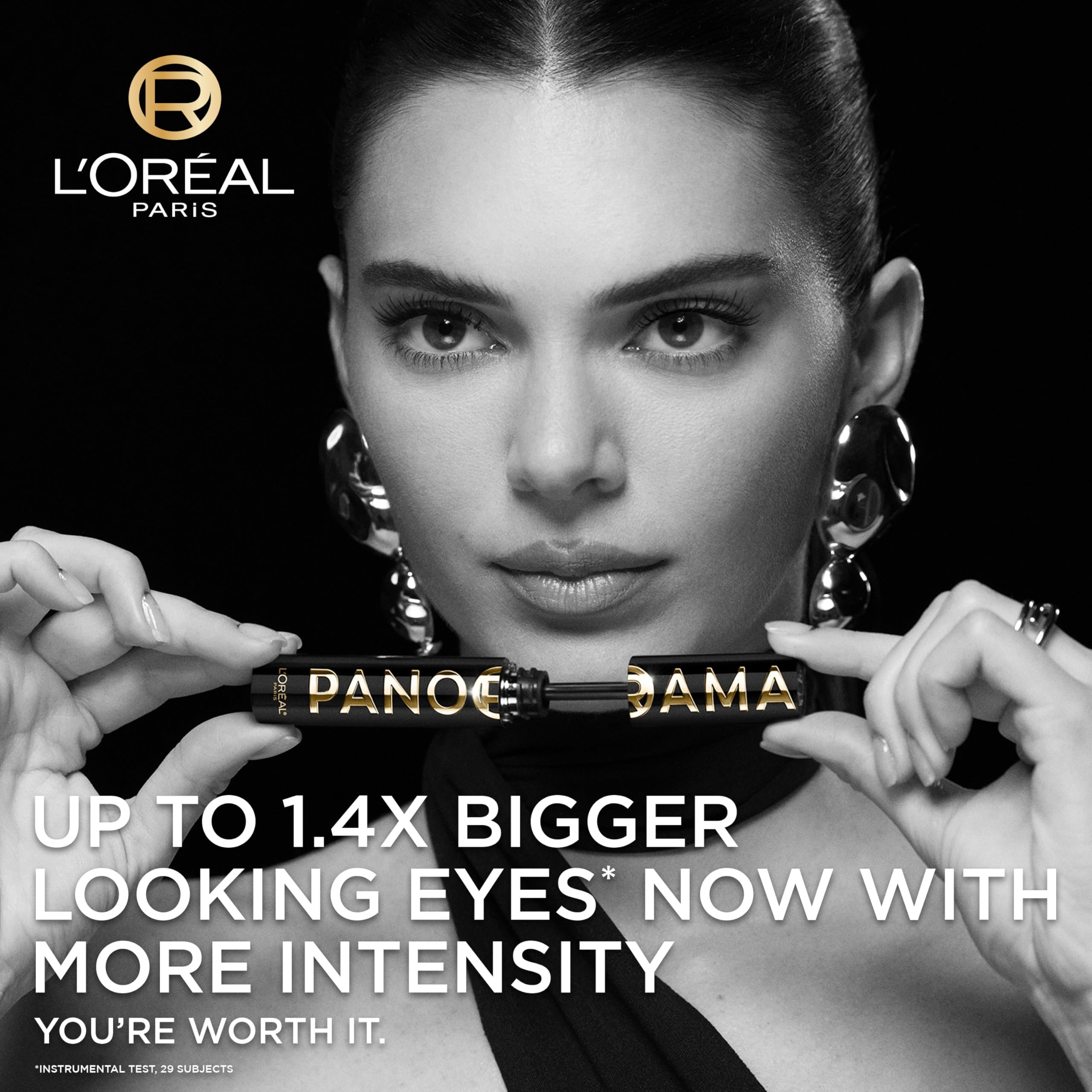 L'Oreal Paris Volumising Mascara, For Intense Volume and a Fanned Out Effect, 1.4x Bigger Looking Eyes, Clump-free Formula, Suitable for Sensitive Eyes, Volume Million Lashes Panorama Halalzen