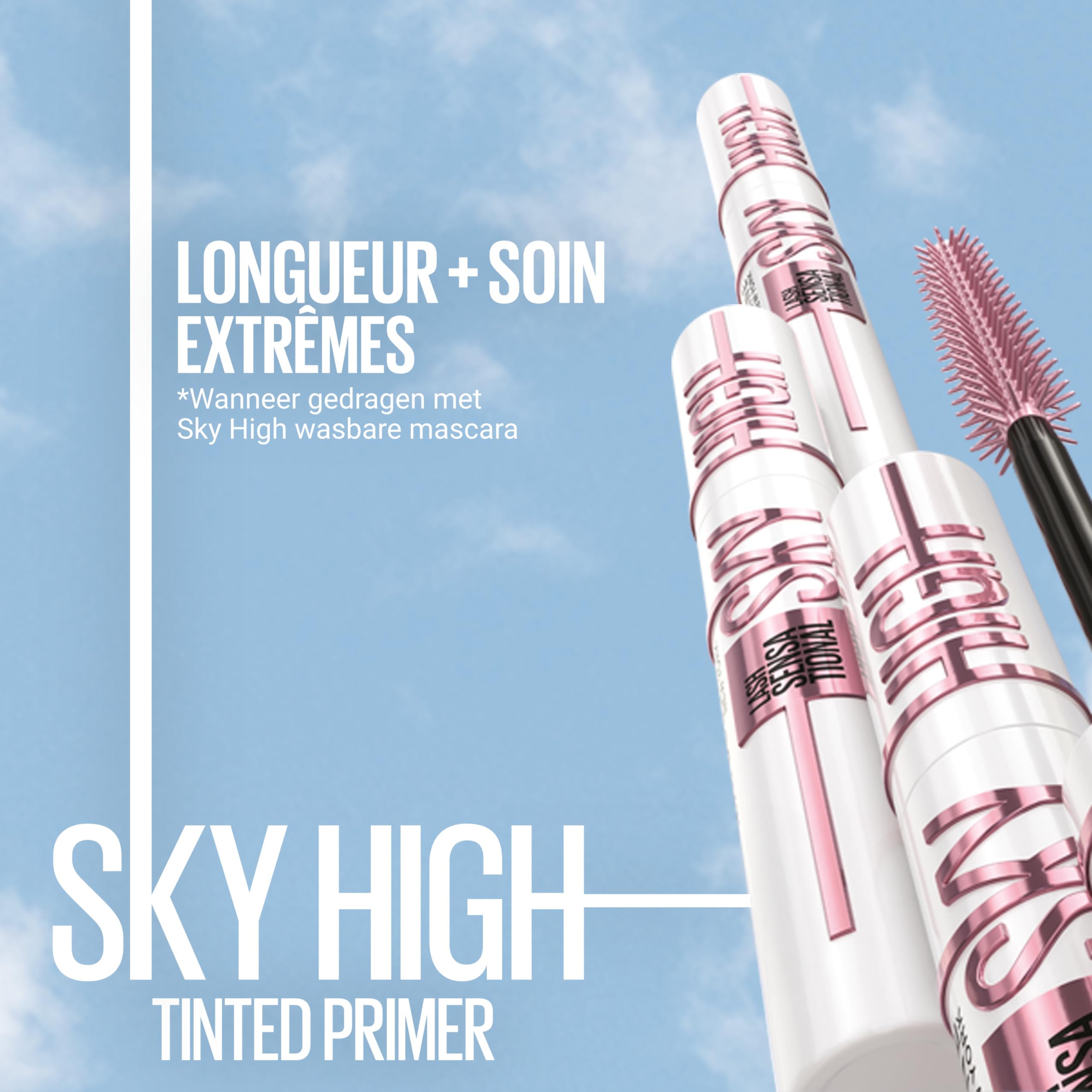 Maybelline New York Lash Sensational Sky High Mascara, Volumising & Lengthening Mascara, Washable Flake-Free Formula Infused with Bamboo Extract & Fibres, 7 ml, Shade: Brown Halalzen