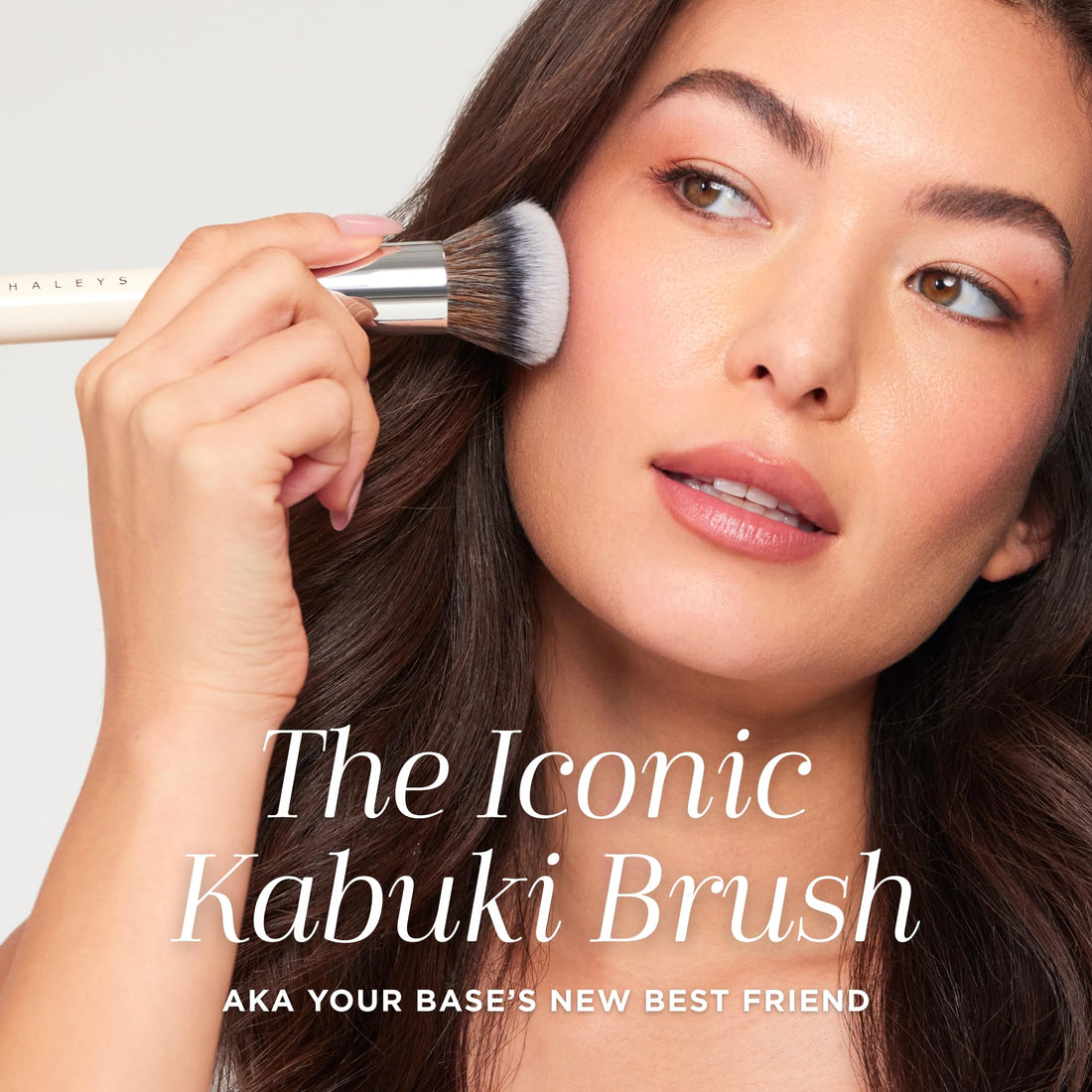 Haleys Beauty Kabuki Foundation Brush For Applying Powder, Foundation, Bronzer, Blush, and Mineral Make up, Soft Bristles, Seamless Blending, Makeup Brushes Essential, Vegan & Cruelty Free