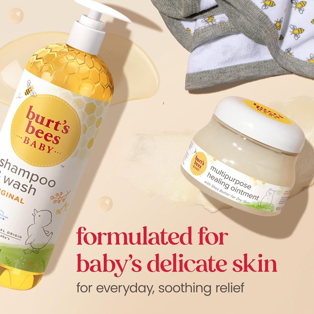 Burt's Bees Baby Shampoo & Wash, Tear Free Soap, Baby Care, Original,12 Ounce (Pack of 3) Halalzen