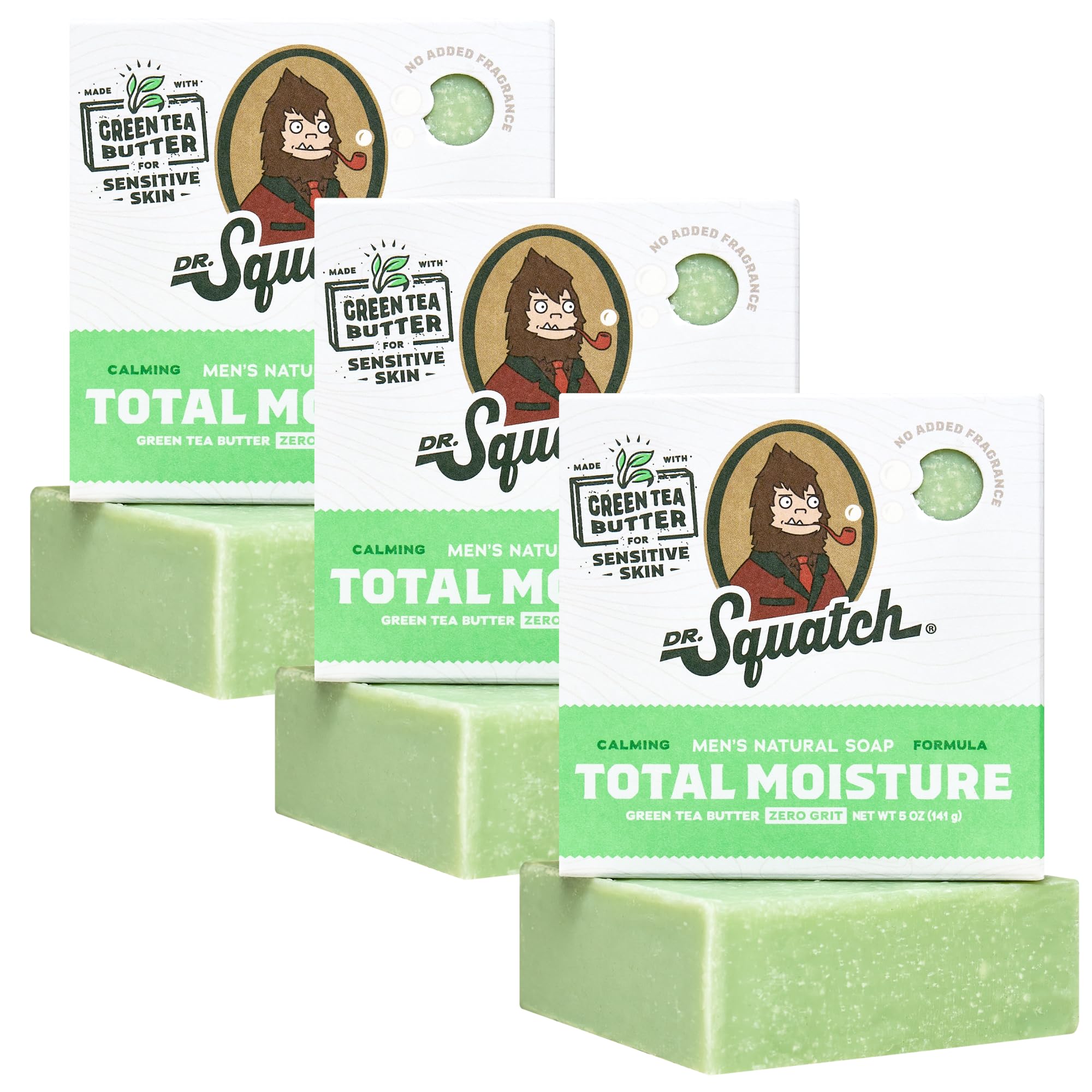 Dr. Squatch Natural Men’s Bar Soap - Cold Process Body Soap Bar with Natural Oils - Gifts for Men - Birchwood Breeze, Fresh Falls & Wood Barrel Bourbon (5 oz, 3-Pack)