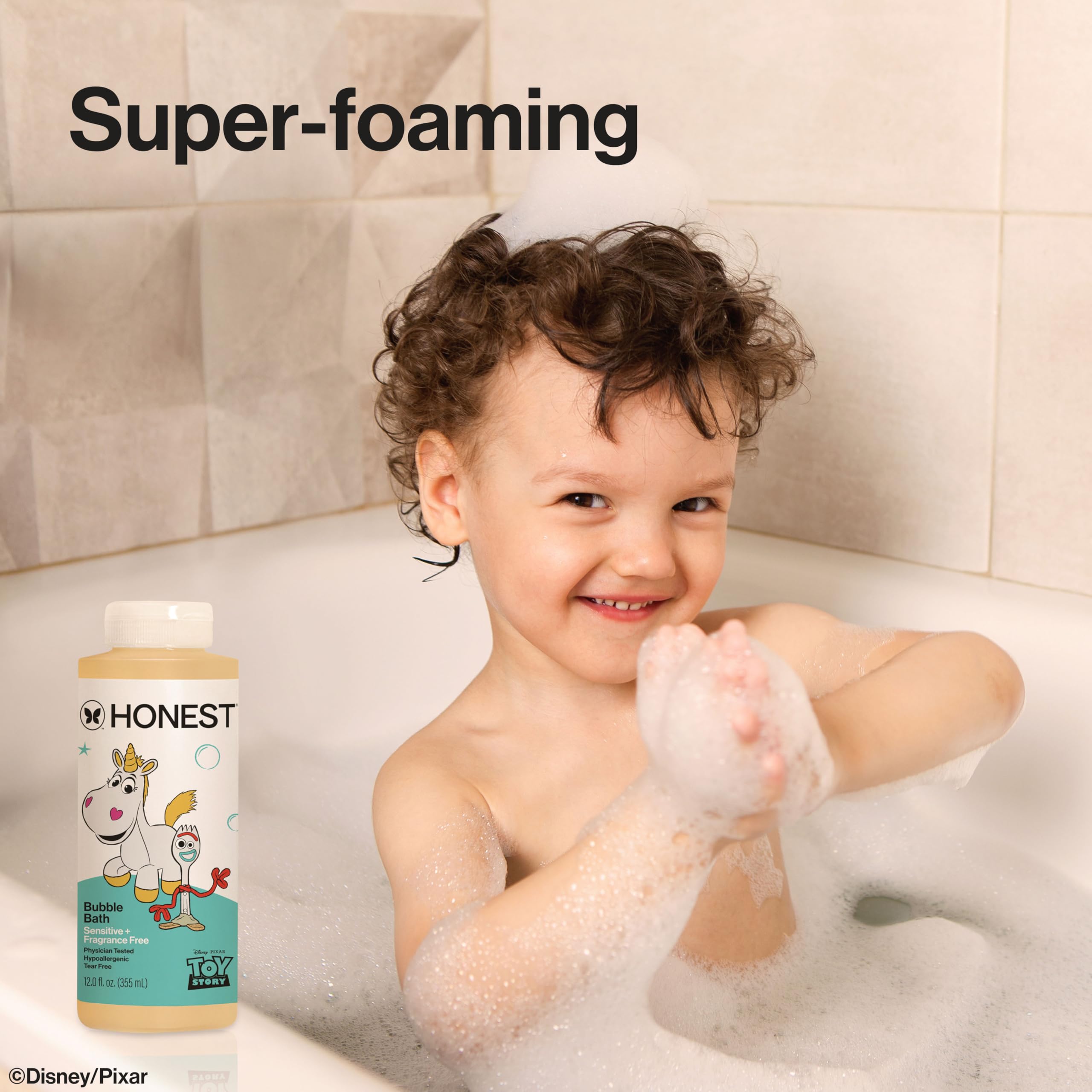 The Honest Company Foaming Bubble Bath & Baby Wash, Tear-Free, Hypoallergenic, Natural Formula, Lavender Calm Scent, 12 fl oz Halalzen