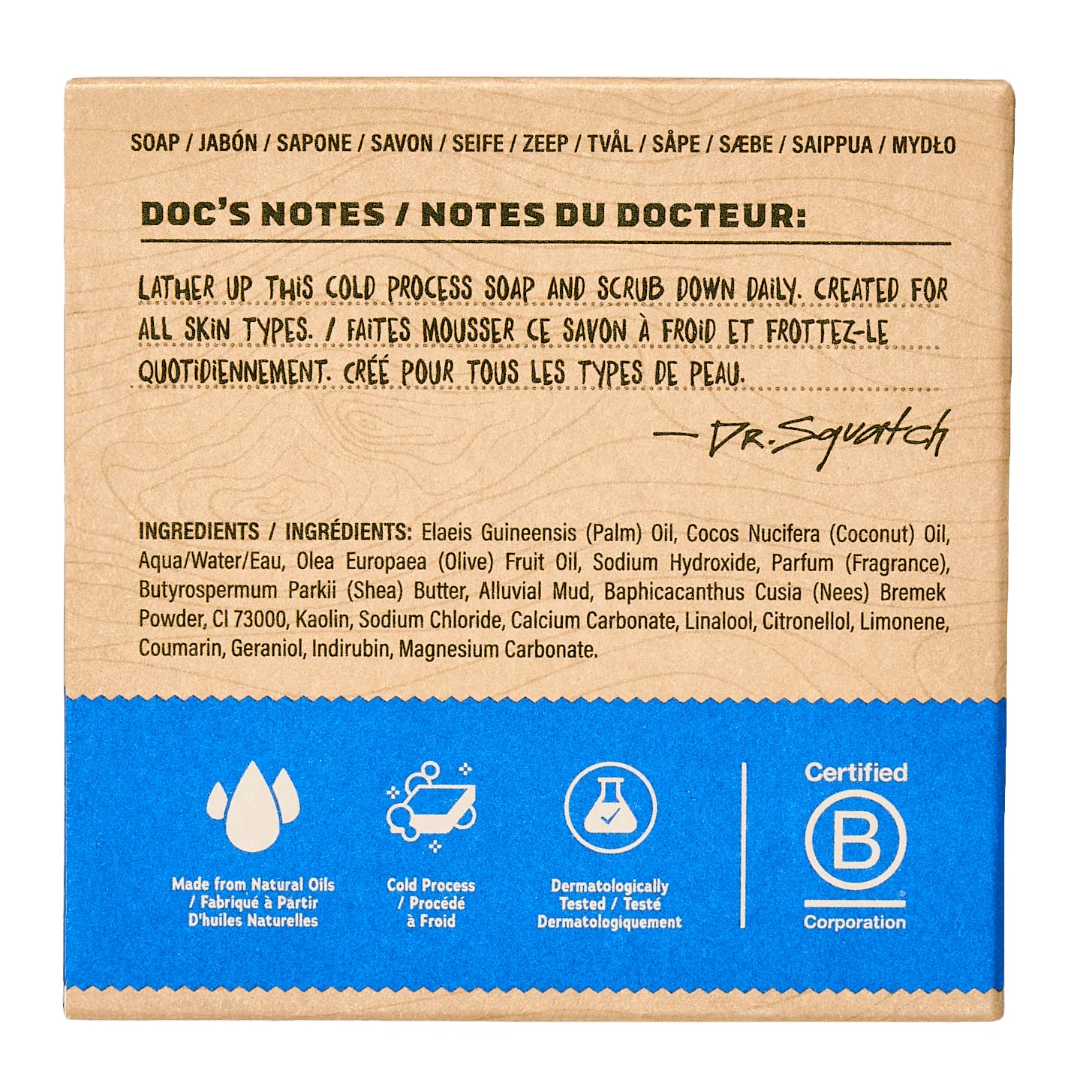 Dr. Squatch Natural Men’s Bar Soap - Cold Process Body Soap Bar with Natural Oils - Gifts for Men - Fresh Falls (142g, 3 pack) Halalzen