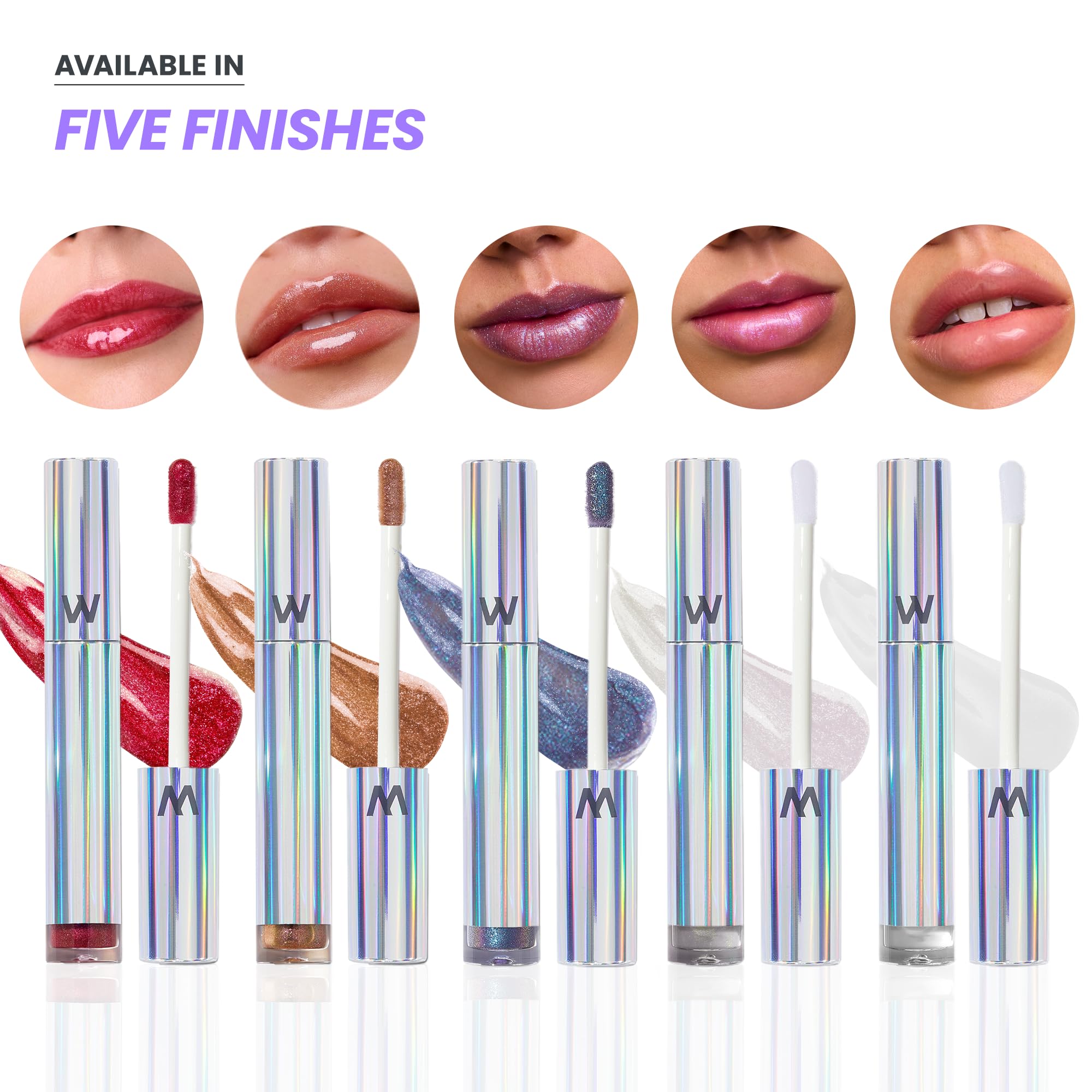 Wonderskin Wonder Blading Top Gloss - Lip Gloss, High Shine Finish, Blue Makeup For Lips (Silver Glitter)