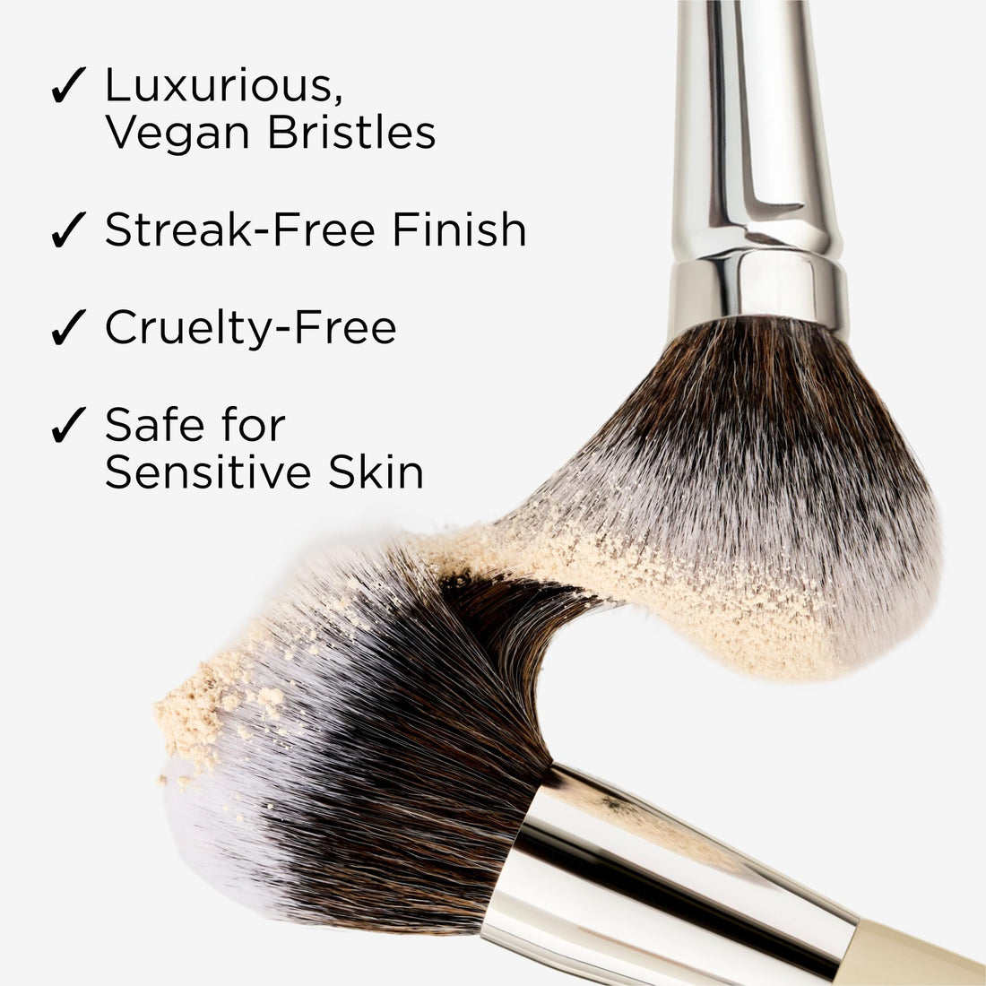Haleys Beauty Kabuki Foundation Brush For Applying Powder, Foundation, Bronzer, Blush, and Mineral Make up, Soft Bristles, Seamless Blending, Makeup Brushes Essential, Vegan & Cruelty Free