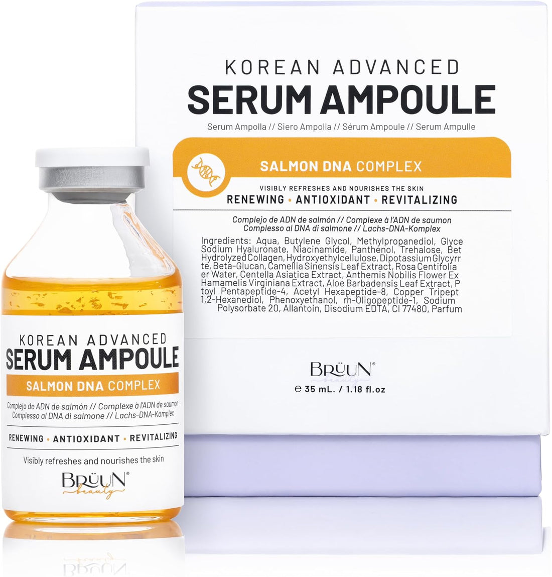 BRÜUN SD - Control Salmon DNA Ampoule - Refreshing and Vitalizing Skin Care Serum 1.18 fl.oz