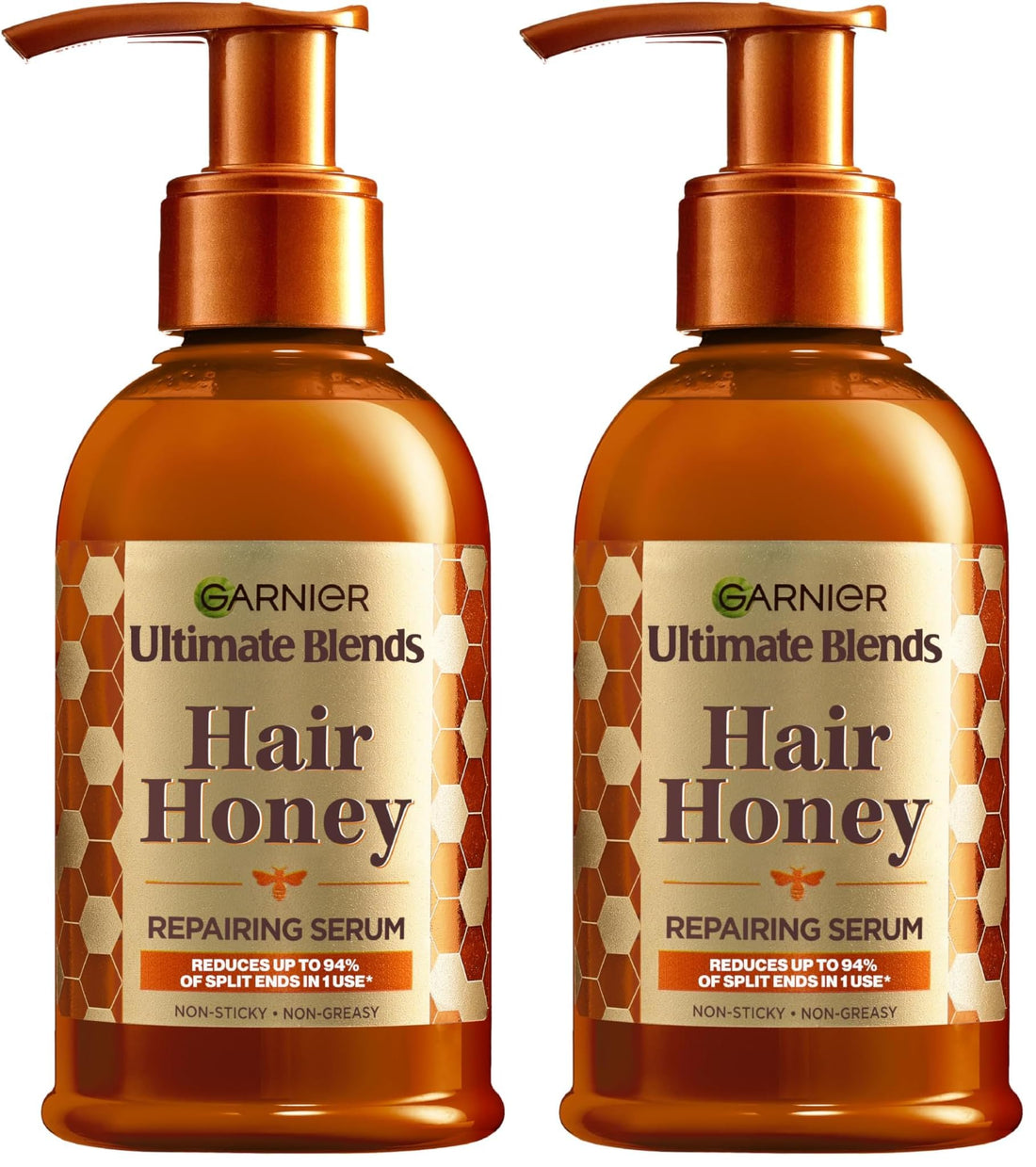 Garnier Ultimate Blends Hair Honey Repairing Serum for Damaged Hair, Non-Sticky, Non-Greasy - Up to 6X Smoother & Reduces Up To 94% of Split Ends in 1 Use - 115 ML