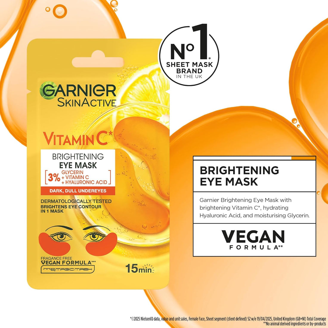 Garnier Mask Icons Discovery Collection - Face & Eye Sheet Masks Set for Dehydrated, Dull and Tired Skin, includes Vitamin C*, Hyaluronic Acid, Niacinamide - Pack of 5 sheet Masks