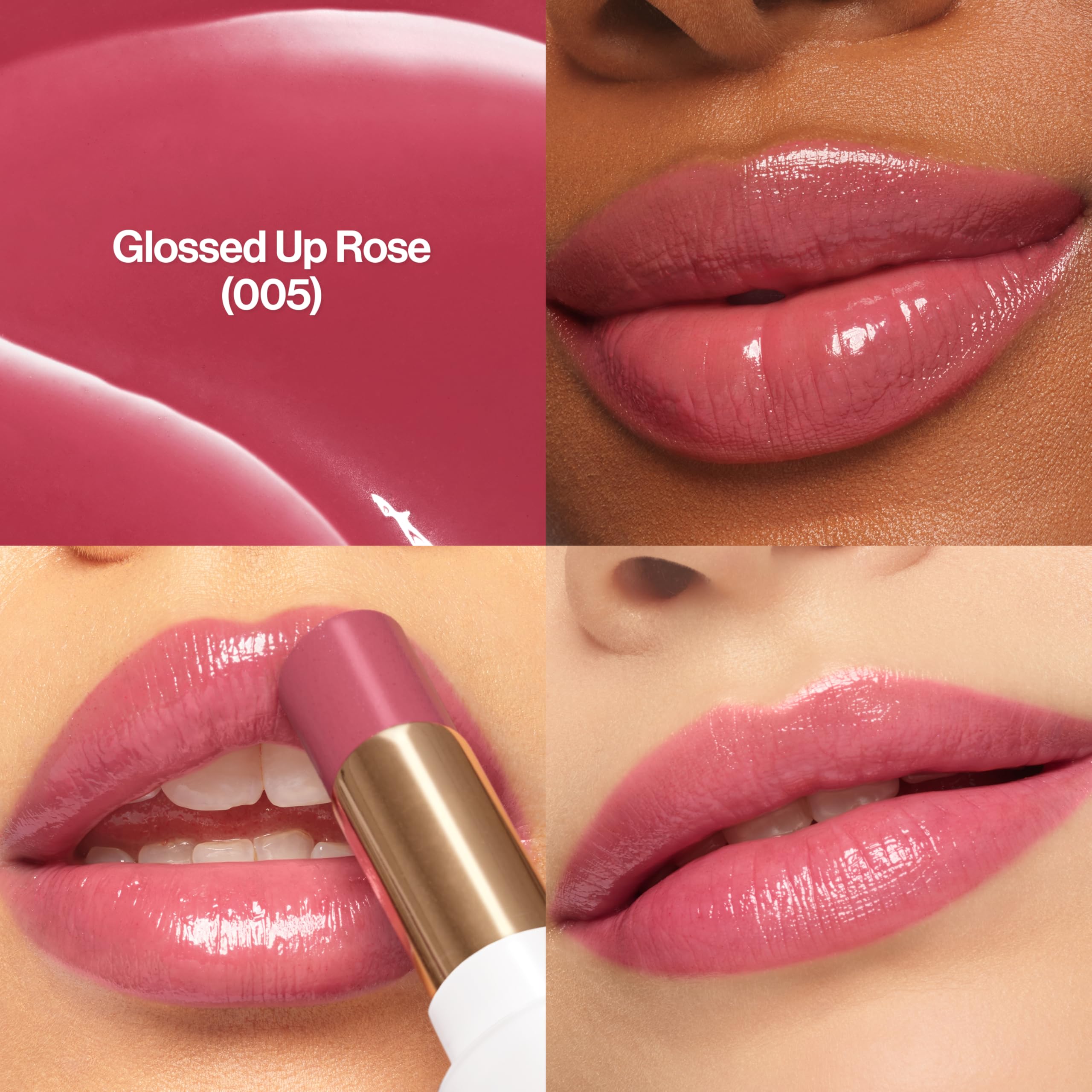 REVLON Super Lustrous Glass Shine Balm, Hydrating Tinted Lip Balm with Hyaluronic Acid, Aloe & Rose Quartz, 008 Rum Raisin, 0.11 oz