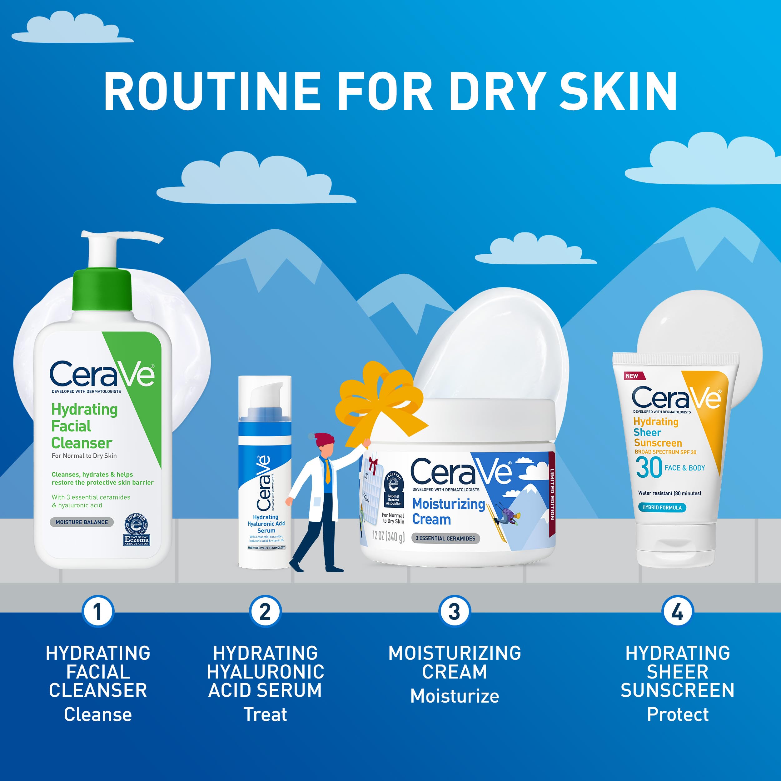 CeraVe Moisturizing Cream, Body and Face Moisturizer for Dry Skin, Body Cream with Hyaluronic Acid and Ceramides, Daily Moisturizer, Oil-Free, Fragrance Free, Non-Comedogenic, 19 Ounce Halalzen