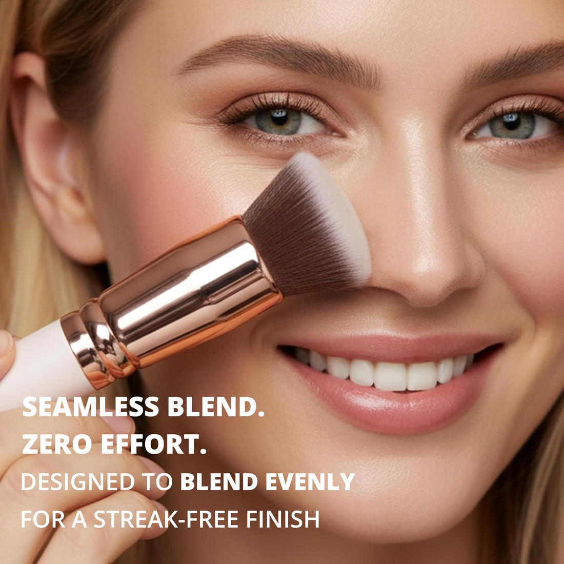 LAMORA Concealer Makeup Brush Under Eye - Angled Flat Top Kabuki Nose Contour Brush - Ideal for Concealing Blending Setting Buffing with Powder Liquid Cream Cosmetic - Small Makeup Foundation Brush Halalzen