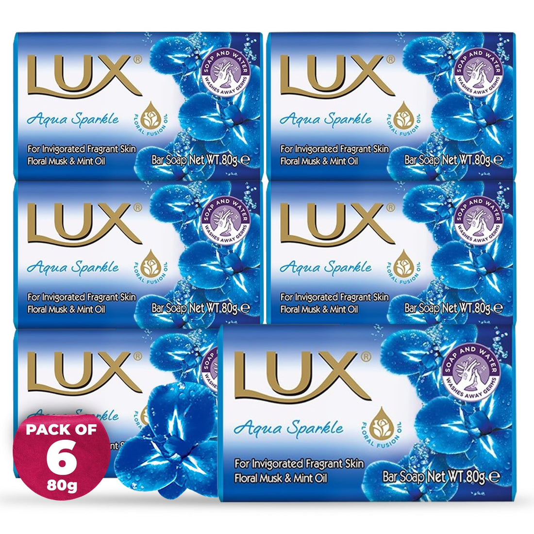 LUX Velvet Touch Soap Bar, Jasmine & Almond Oil, For Smooth Fragrant Skin, 80g (12 Pack) Halalzen