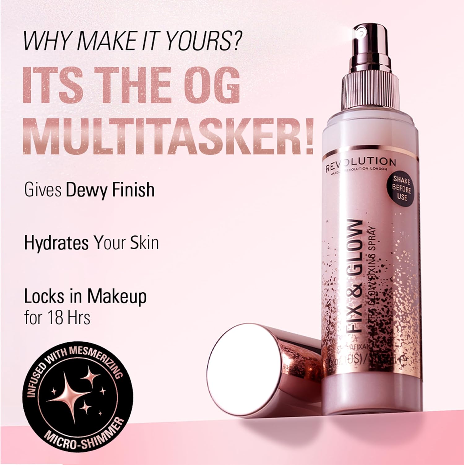 Revolution Beauty Fix & Glow Fixing Spray, Illuminating & Hydrating, Vegan & Cruelty-Free, 100ml Halalzen