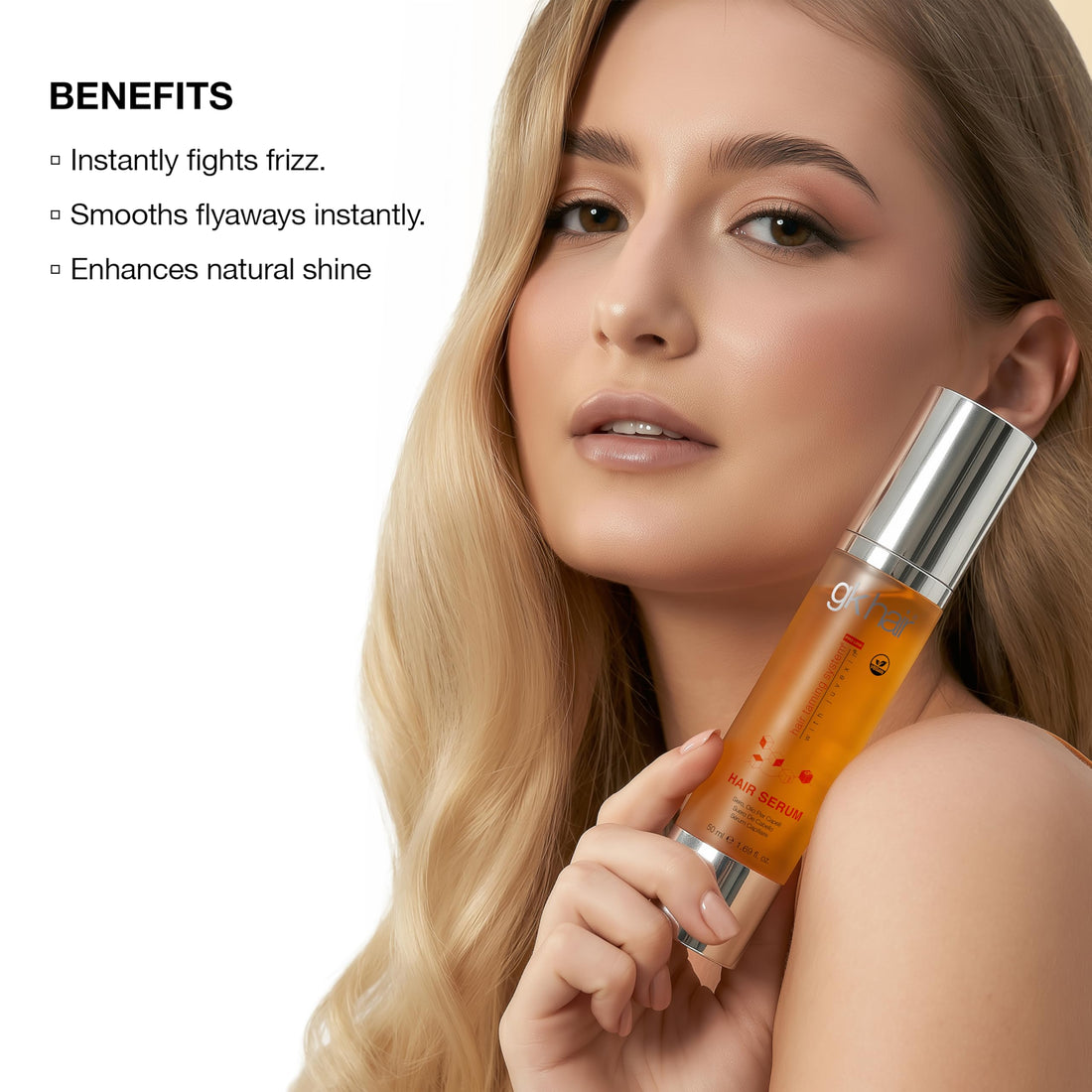 Hair Oil Keratin Treatment Serum By GK HAIR - Argan Oil Lightweight Formula For Frizz Control Heat Protection Add Shine Repair Dry Damaged Hydrating Sulfate Free All Hair Types Men Women - 50ml