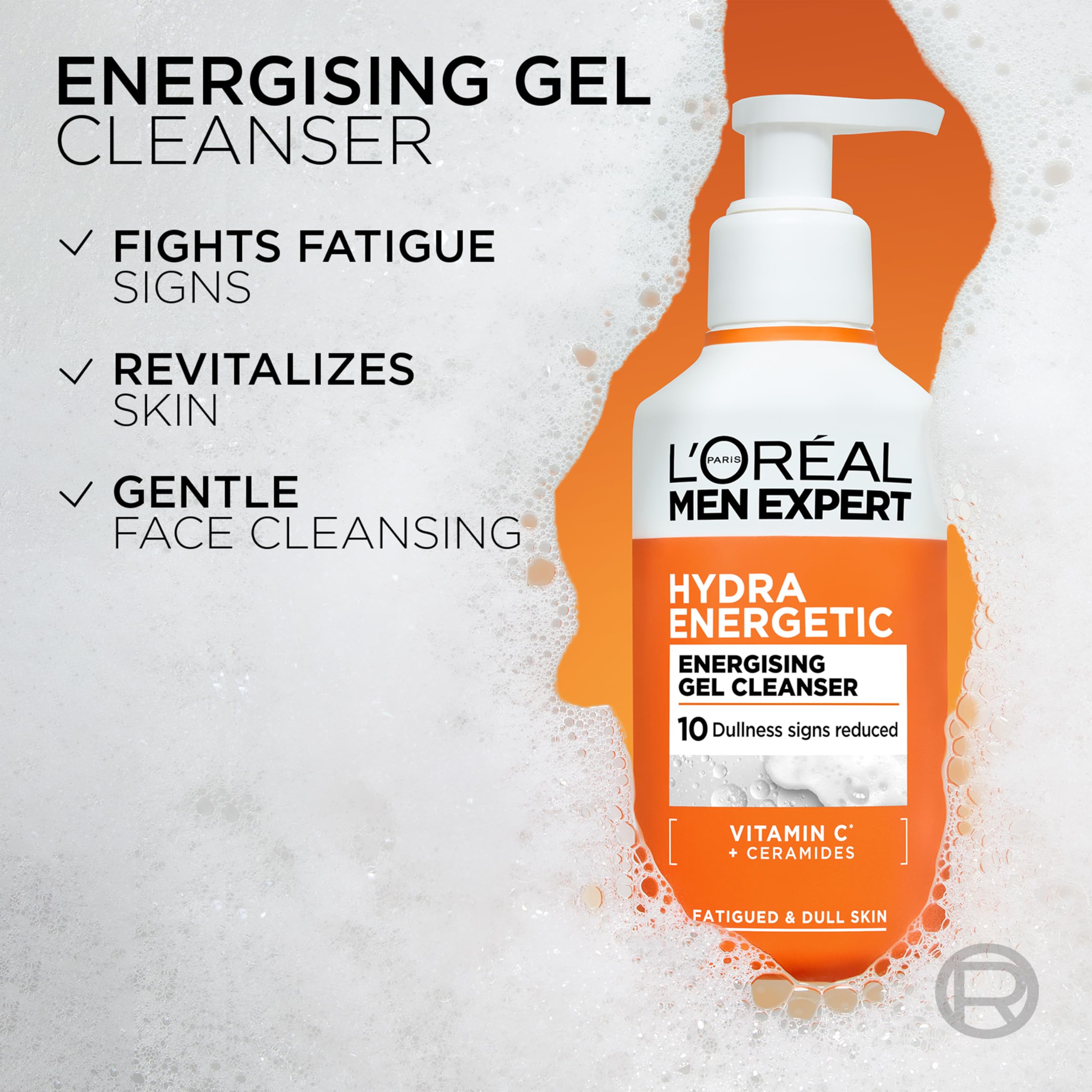 L'Oréal Men Expert Derma Control Purifying Cleansing Gel for Oily & Blemish-Prone Skin, Salicylic Acid & Niacinamide Deep Cleanser, Removes Dead Skin Cells, Unclogs Pores, 260ml