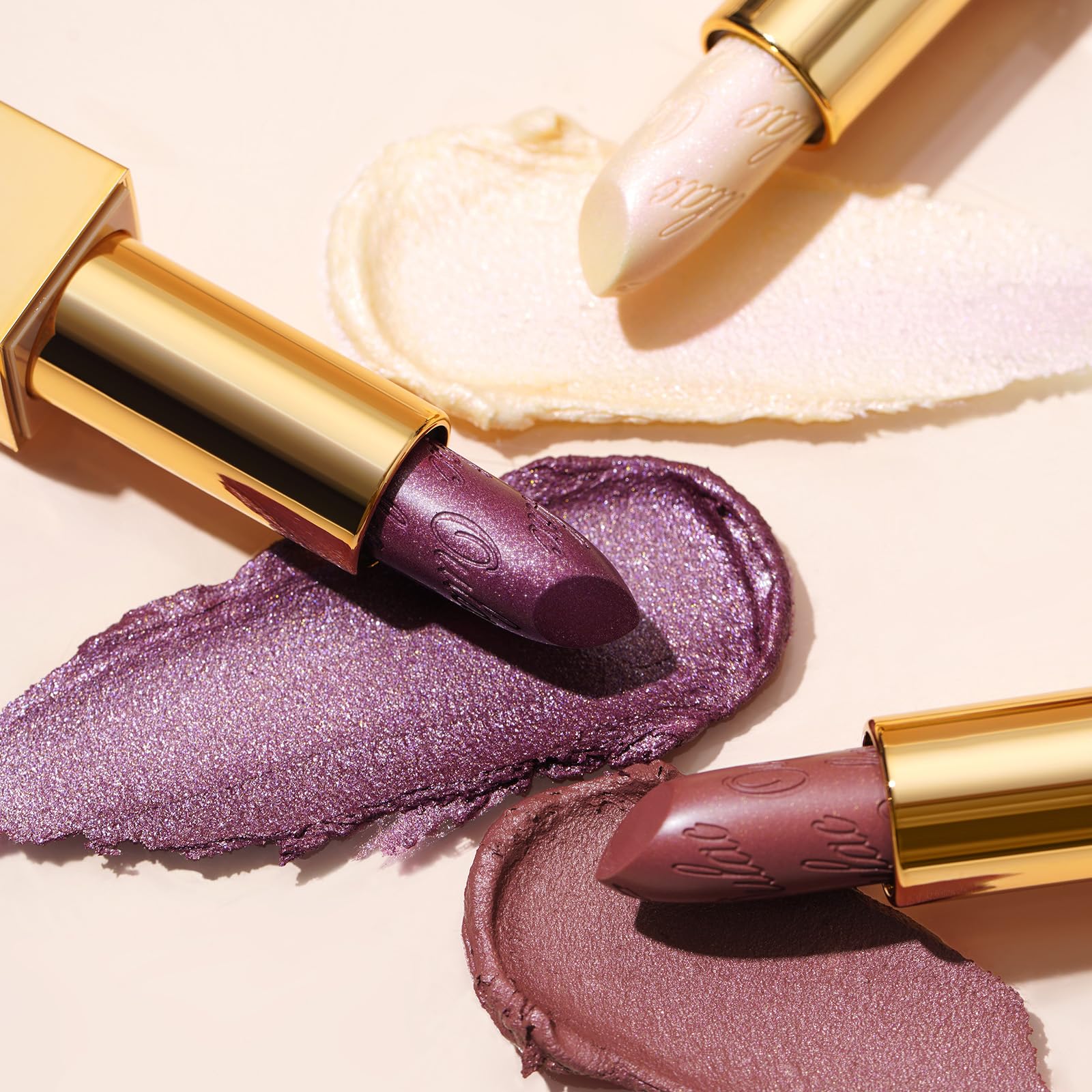 OULAC Metallic Shine Glitter Lipstick, Pink High Impact Lipcolor, Lightweight Soft and Ultra Hydrating, Long Lasting, Vegan & Cruelty-Free, Full-Coverage Lip Color 4.3 g/0.15 HIP & HIPPIE(11) Halalzen