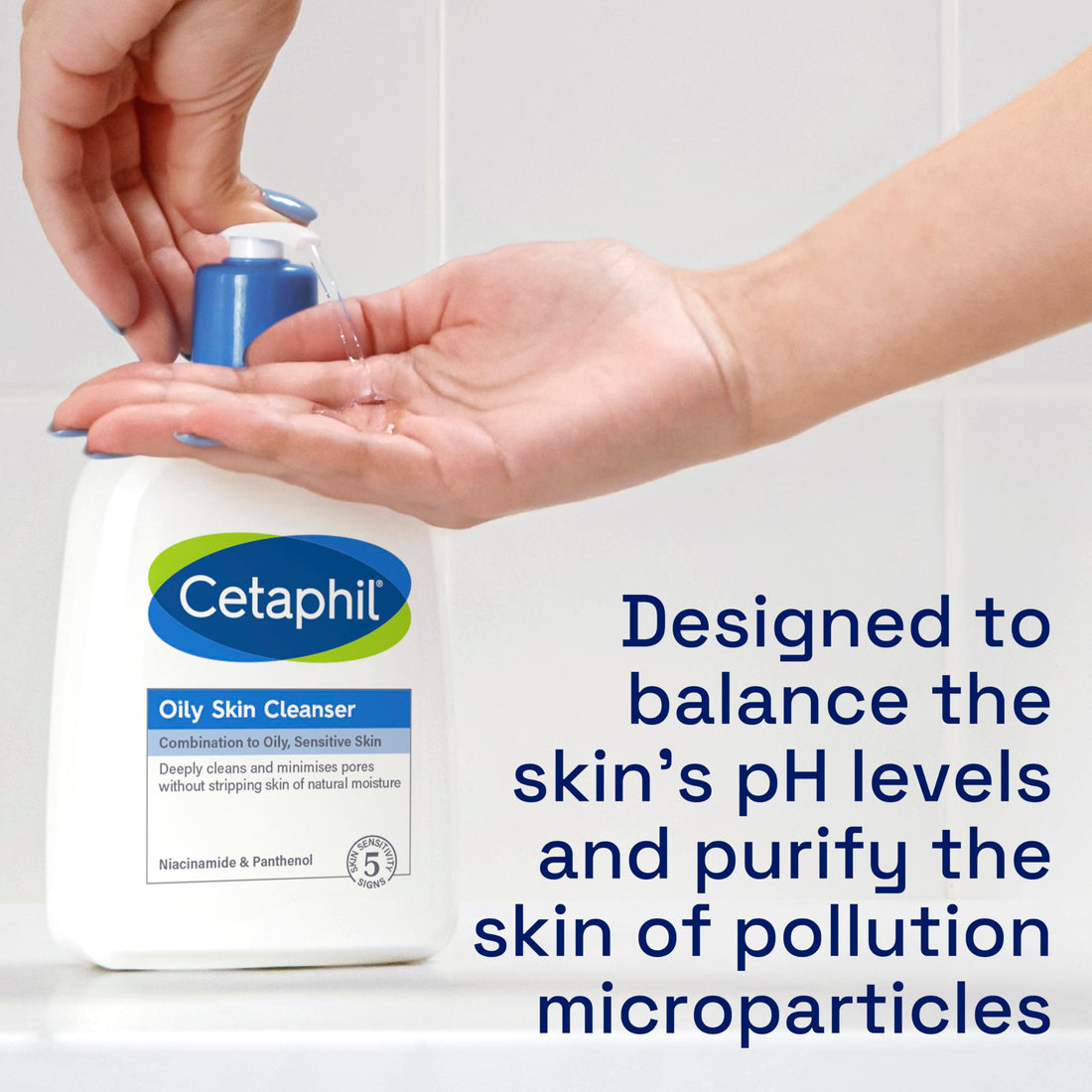 Cetaphil Oily Skin Cleanser, 473ml, Face Wash, For Combination to Oily Sensitive Skin, With Niacinamide, Packaging May Vary