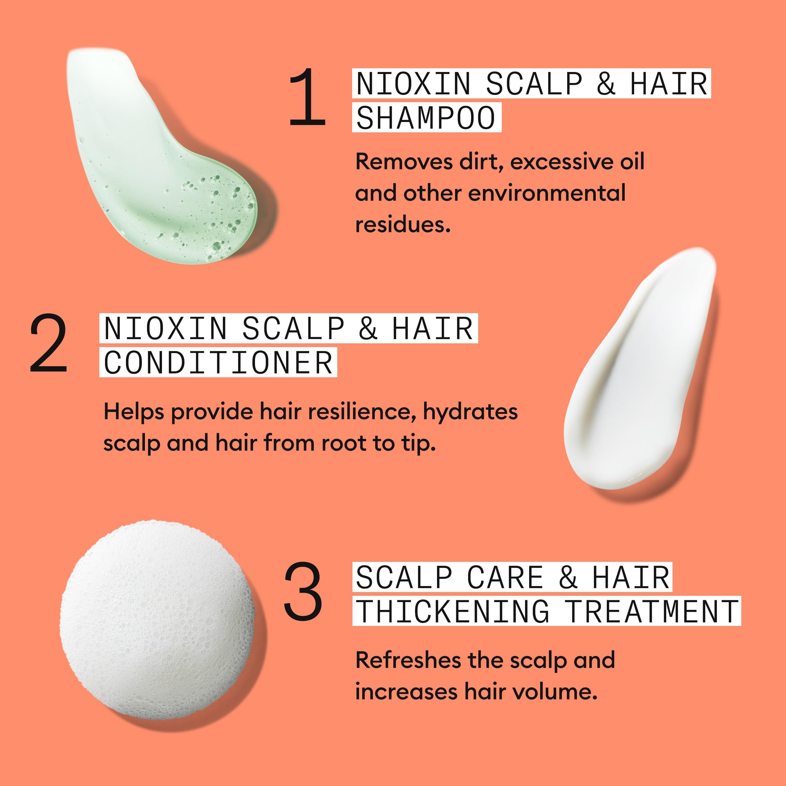 Nioxin System 4 - Hair Thickening System For Damaged Hair with Progressed Thinning - Biotin & Niacinamide - Shampoo, Conditioner, Serum Halalzen