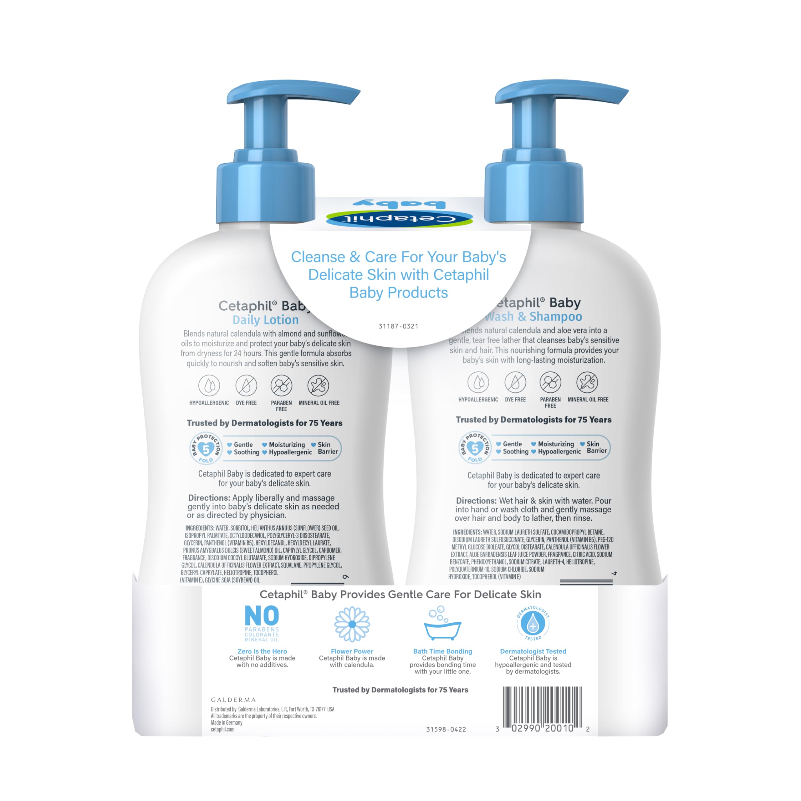Cetaphil Baby Shampoo and Body Wash with Organic Calendula, Tear Free, Hypoallergenic, Ideal for Everyday Use, Dermatologist Tested, 7.8oz Halalzen