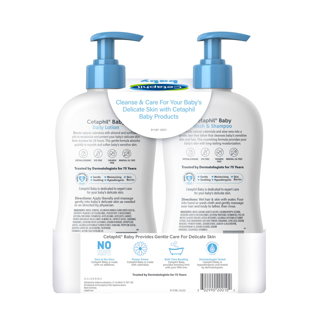 Cetaphil Baby Shampoo and Body Wash with Organic Calendula, Tear Free, Hypoallergenic, Ideal for Everyday Use, Dermatologist Tested, 7.8oz Halalzen