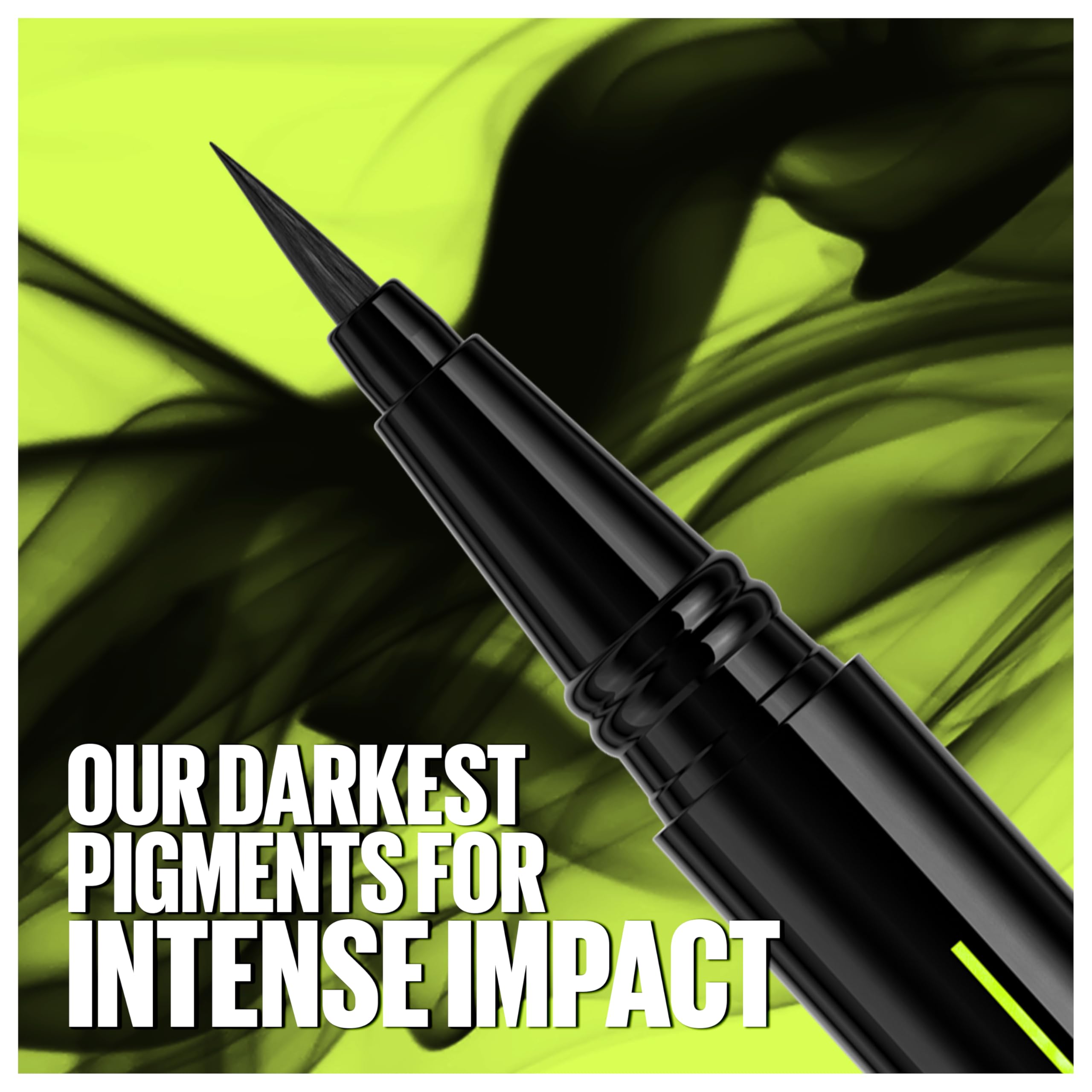 Maybelline Pen Eyeliner, Waterproof, Brush Tip Liner, Delivers Bold, Saturated, Even Impact In 1 Continuous Line, Smudge, Fade & Flake Resistant, Jet Black Halalzen