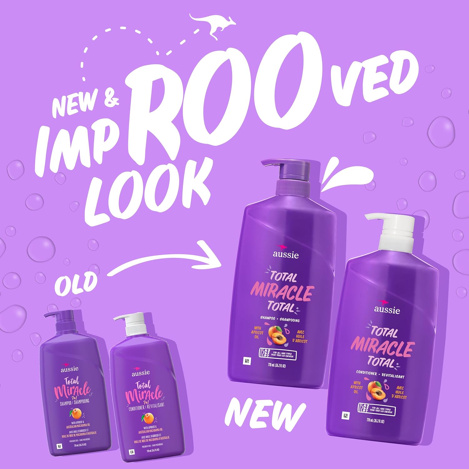 Aussie Total Miracle Hair Care Bundle: Shampoo, Conditioner, and 3 Minute Deep Treatment with Apricot & Macadamia Oil, Paraben-Free for Damaged Hair, 26.2 & 8 Fl Oz Halalzen