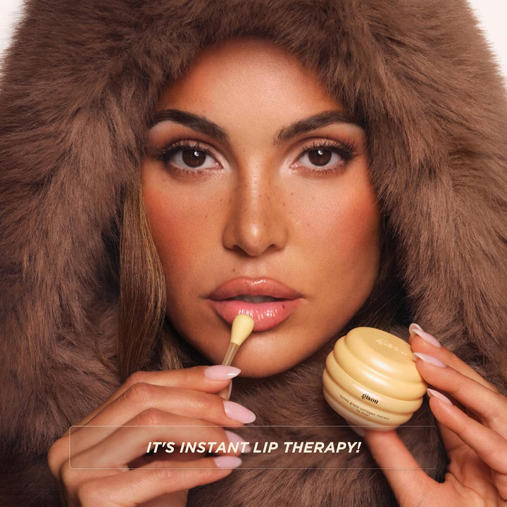 Gisou Honey Glaze Collagen Therapy Lip Mask - Intense Hydration, Visible Repair & Glazed Shine with Mirsalehi Honey, Collagen Active & Hyaluronic Acid Halalzen