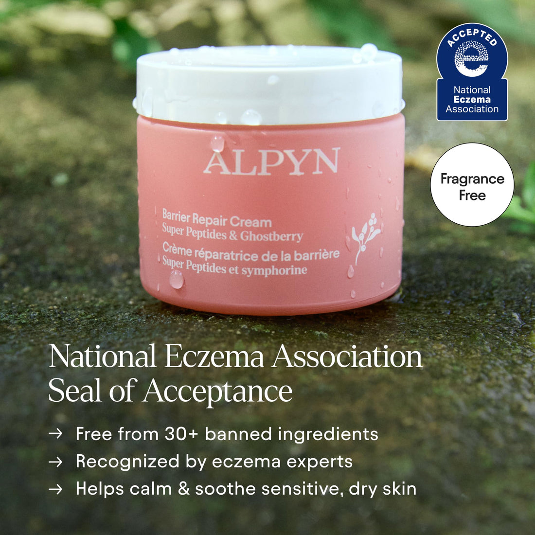 Alpyn Super Peptide & Ghostberry Moisturizer for Eczema, Barrier & Wrinkle Repair | Calm & Soothe Against Redness & Irritation | 1.7 oz / 50 ml Halalzen