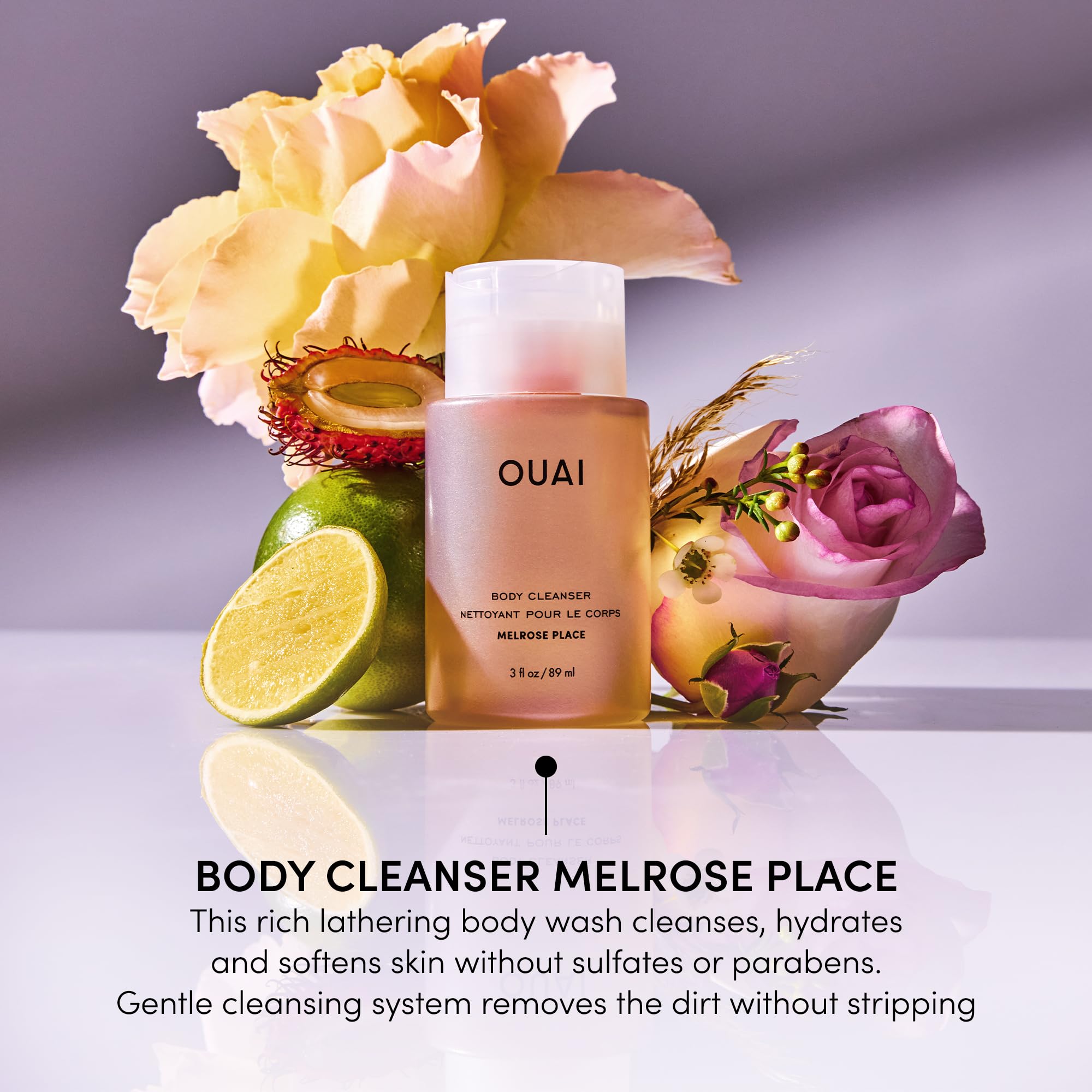 OUAI Body Cleanser, St. Barts - Foaming Body Wash with Jojoba Oil and Rosehip Oil to Hydrate, Nurture, Balance and Soften Skin - Paraben, Phthalate and Sulfate Free Skin Care Products (10 Fl Oz)