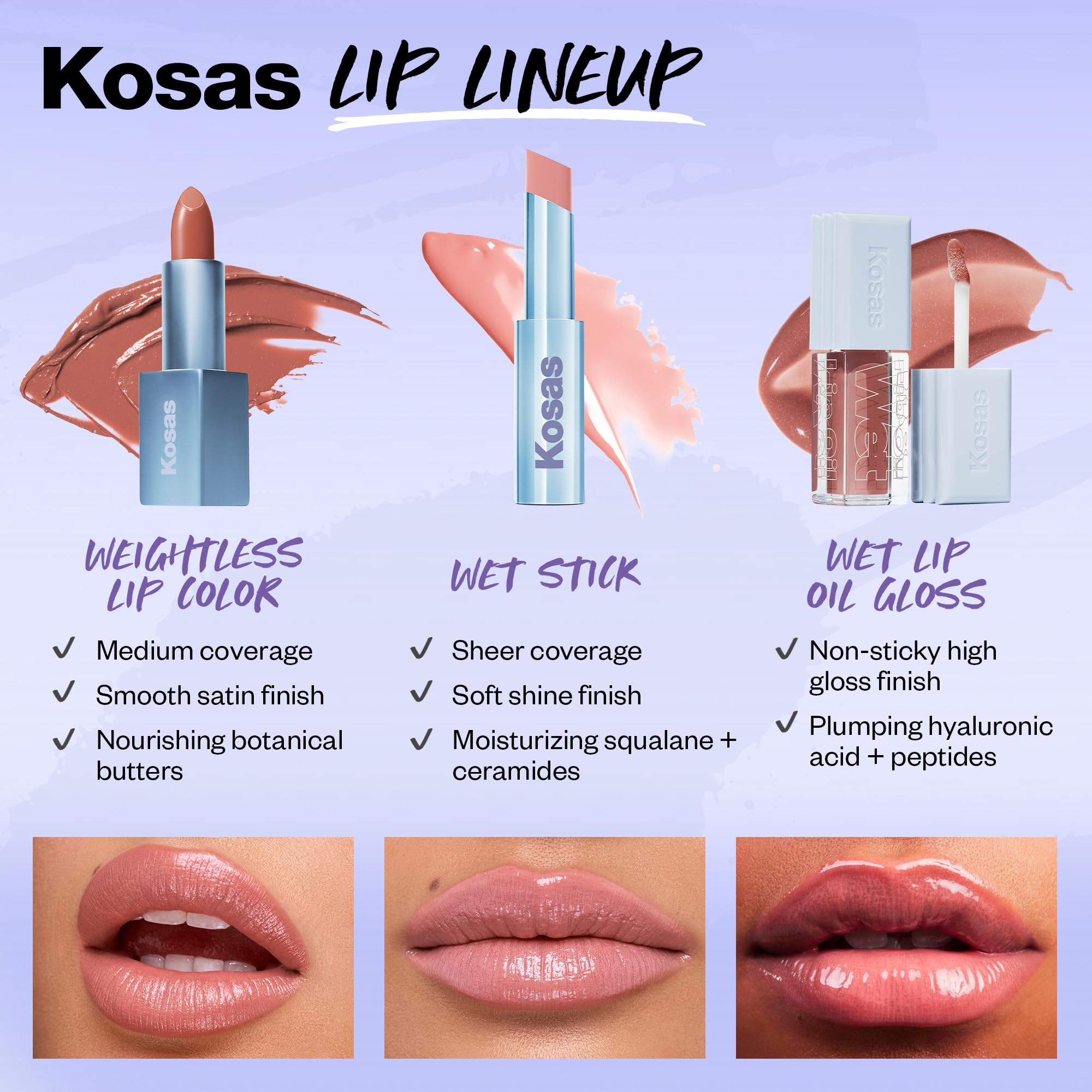 Kosas Wet Stick Moisturizing Shiny Sheer Lipstick with Ceramides, Hyaluronic acid, Peptides and Mango Butter - Soothes, Softens, and Moisturizes Lips – Heatwave