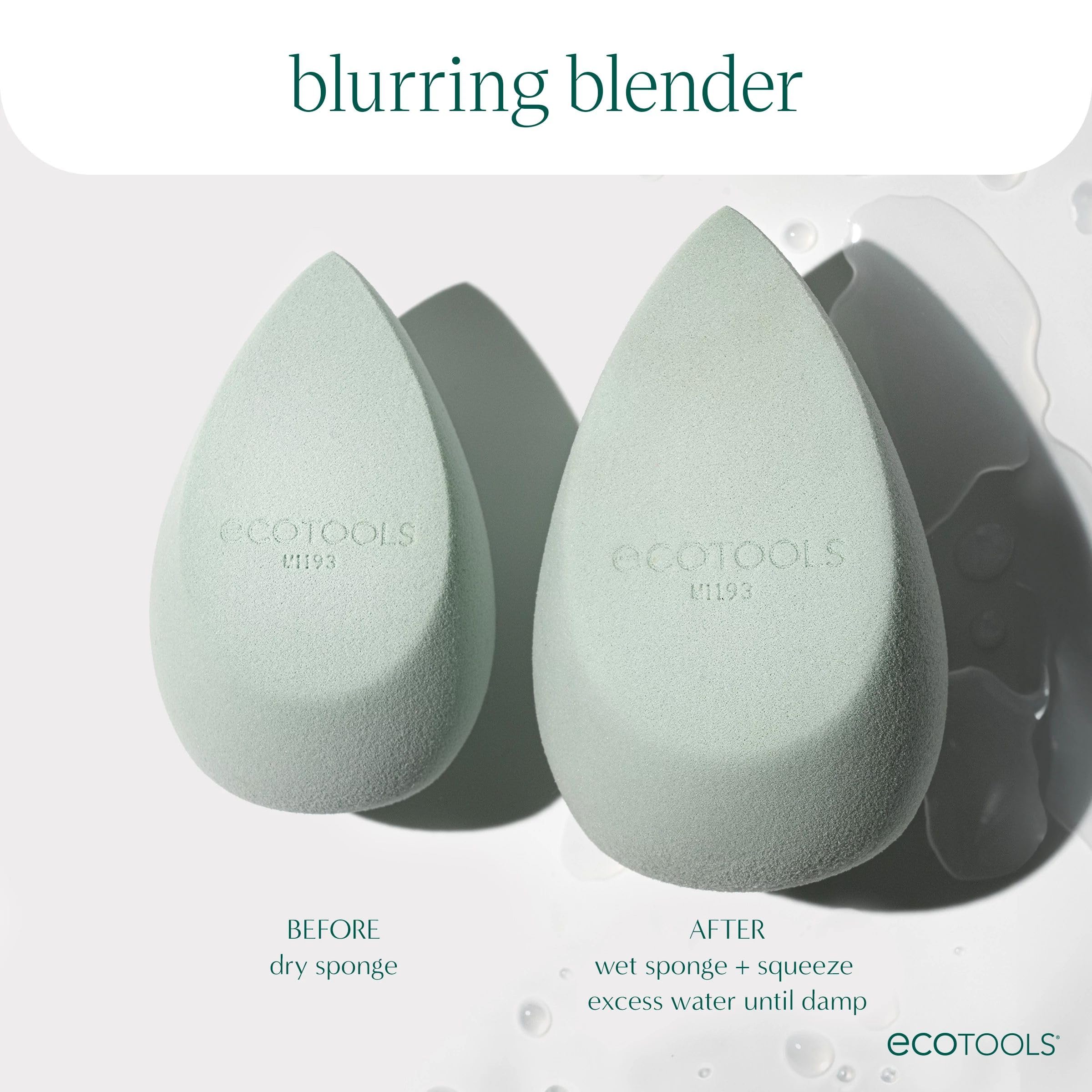 EcoTools Blurring Blender Makeup Sponge, Makeup Blending Sponge For Blurred Skin, For Liquid & Cream Foundation, Cloud Coverage Memory Foam, Eco Friendly, Latex Free, Cruelty-Free & Vegan 1 Count Halalzen