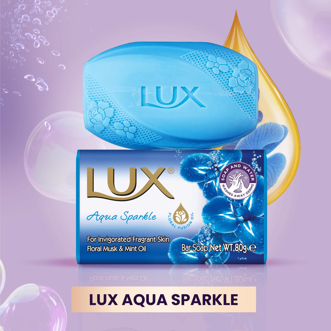LUX Velvet Touch Soap Bar, Jasmine & Almond Oil, For Smooth Fragrant Skin, 80g (12 Pack) Halalzen