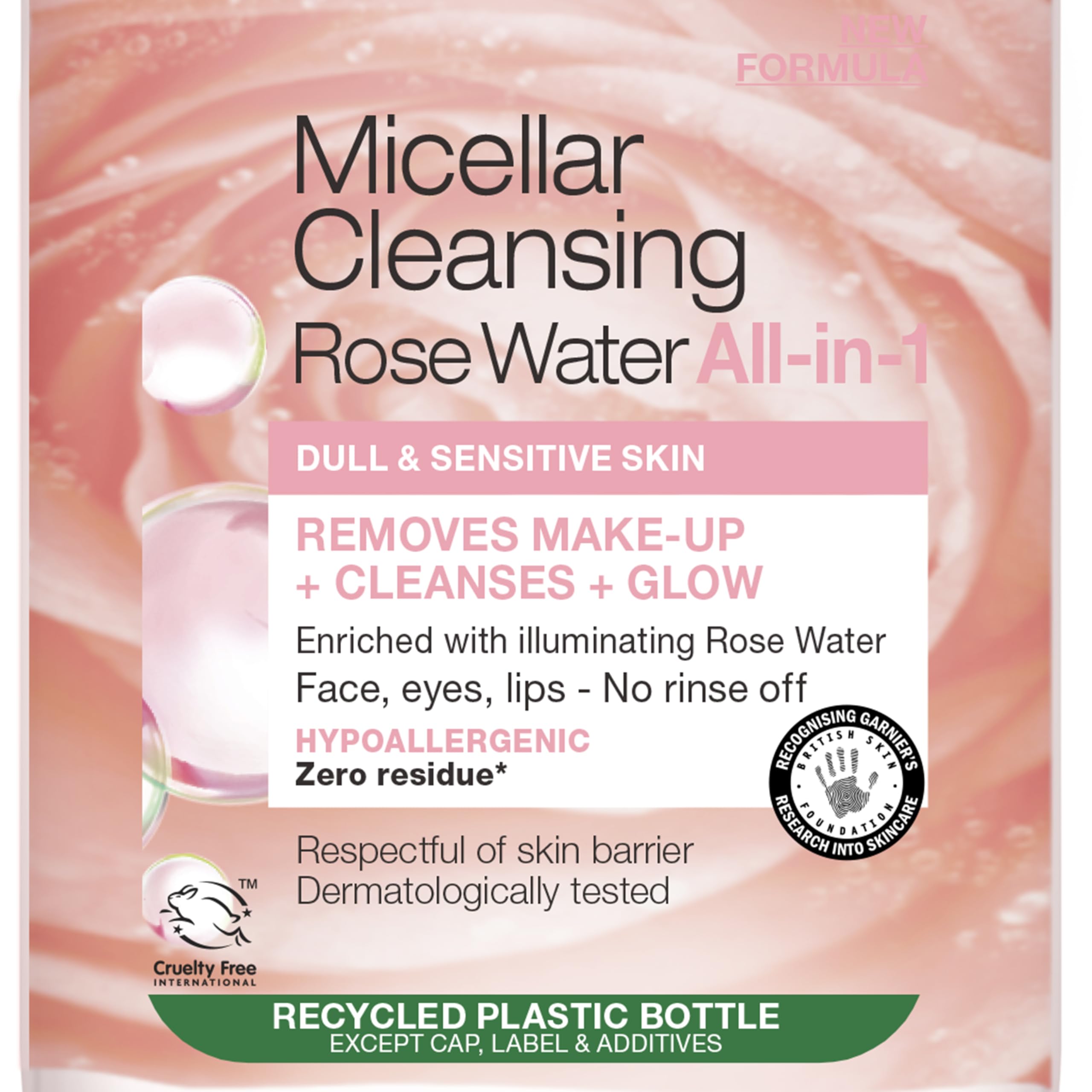 Garnier Micellar Rose Cleansing Water 700ml, Gentle face Cleanser & Makeup Remover, Hypoallergenic. Vegan Formula, Suitable For Dull And Sensitive Skin, Glow Boosting Formula, Dermatologically Tested Halalzen