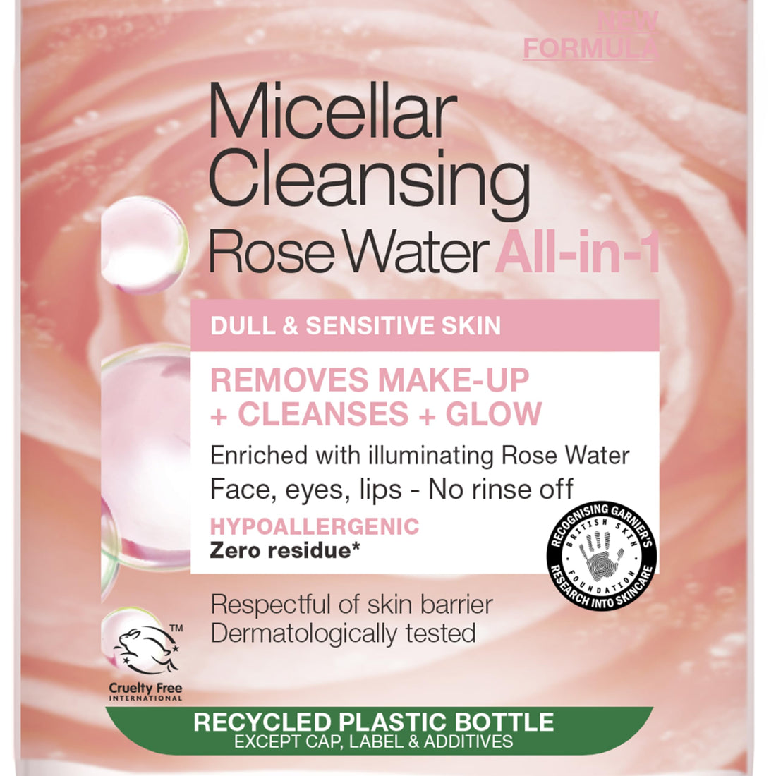 Garnier Micellar Rose Cleansing Water 700ml, Gentle face Cleanser & Makeup Remover, Hypoallergenic. Vegan Formula, Suitable For Dull And Sensitive Skin, Glow Boosting Formula, Dermatologically Tested Halalzen