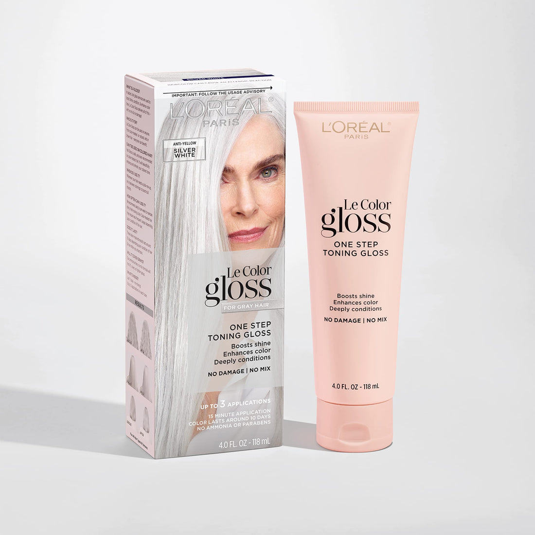 L’Oreal Paris Le Color Gloss One Step In-Shower Toning Hair Gloss for Bleached Hair, Neutralizes Brass, Conditions & Boosts Shine, Platinum Pearl, 4 Ounce