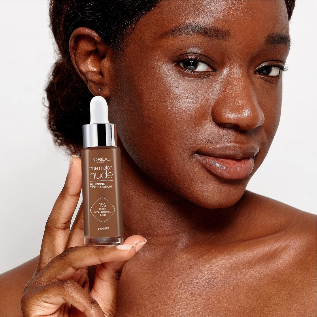 L'Oréal Paris Nude Tinted Serum for Face, Plumping and Hydrating Face Makeup, 1 Percent Pure Hyaluronic Acid, Nude Foundation to Cover, Replumps and Hydrates Skin in One Hour, Shade 4-5 Medium Halalzen