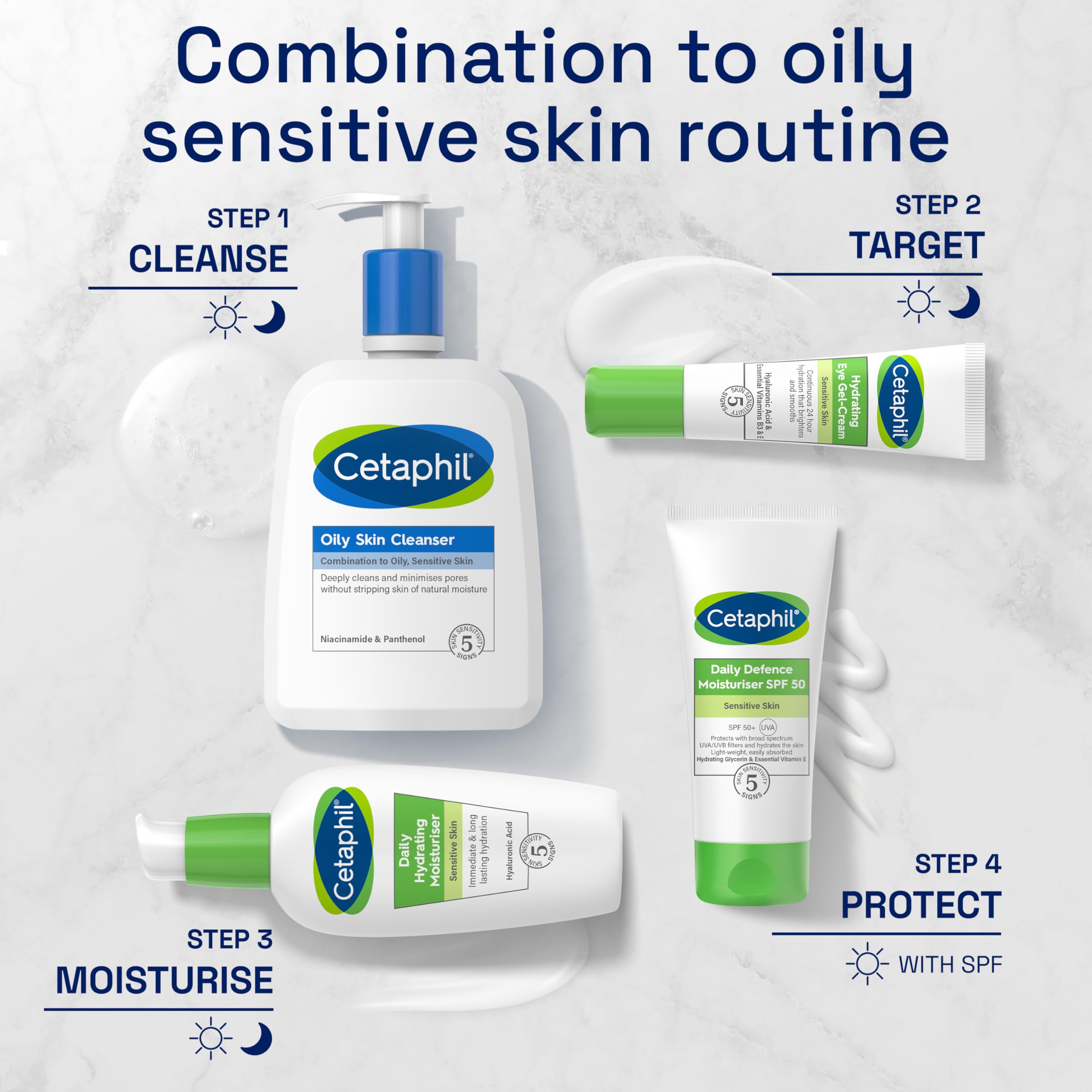 Cetaphil Oily Skin Cleanser, 473ml, Face Wash, For Combination to Oily Sensitive Skin, With Niacinamide, Packaging May Vary