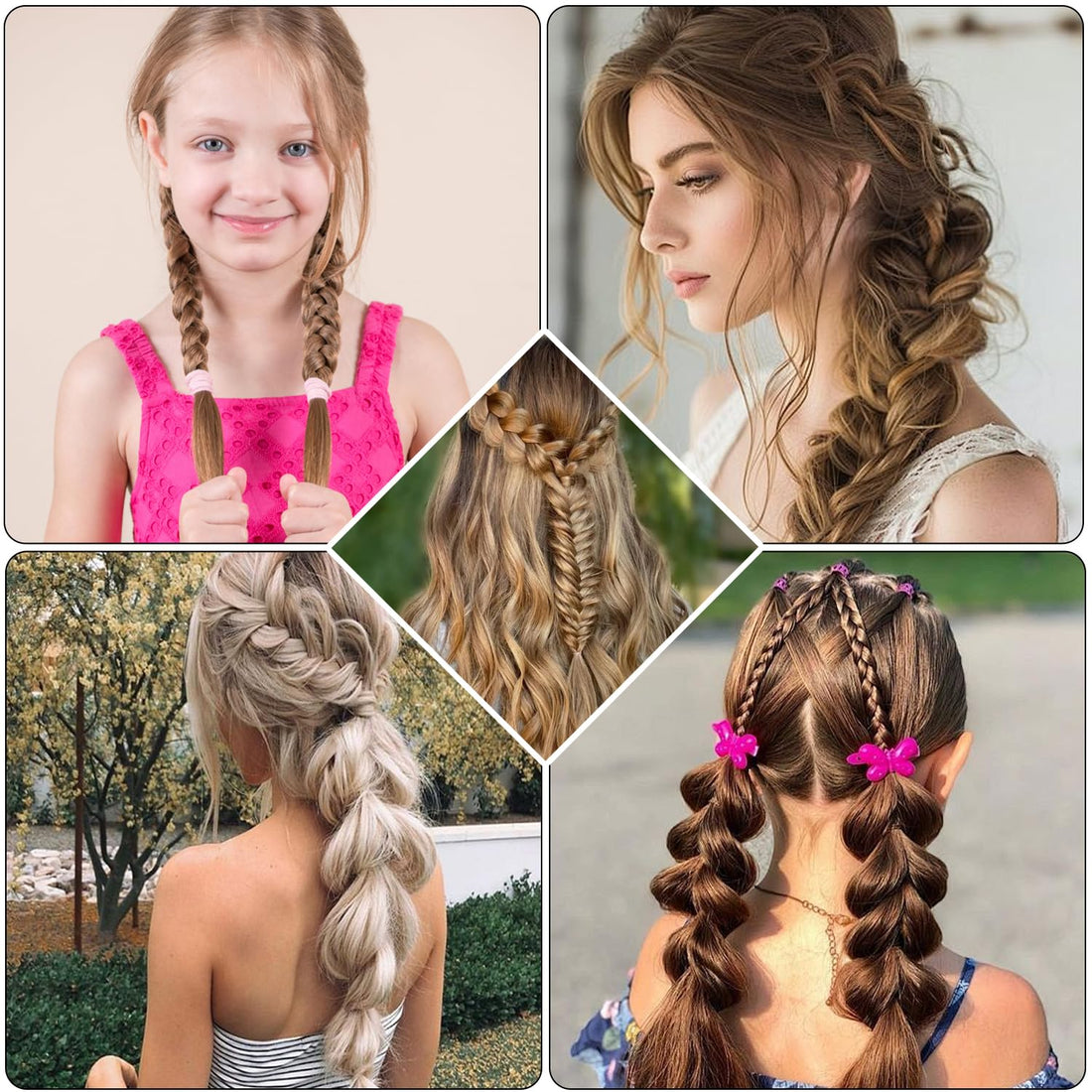 3pcs Topsy Tail Hair Tool, Hair Braiding Tool French Braid Loop Tool, Rat Tail Comb Fast Hair Styling Accessories (Black) Halalzen