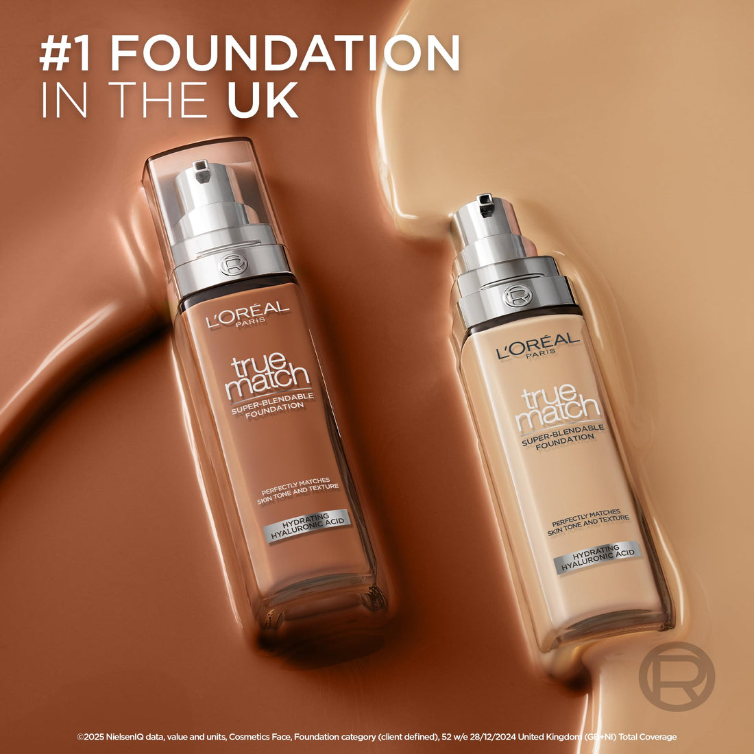 L'Oréal Paris Foundation for Face, Skincare Infused with Hyaluronic Acid, True Match Hydrating Liquid Foundation for All Skin Tones, SPF 16, 1N Ivory, 30 ml Halalzen