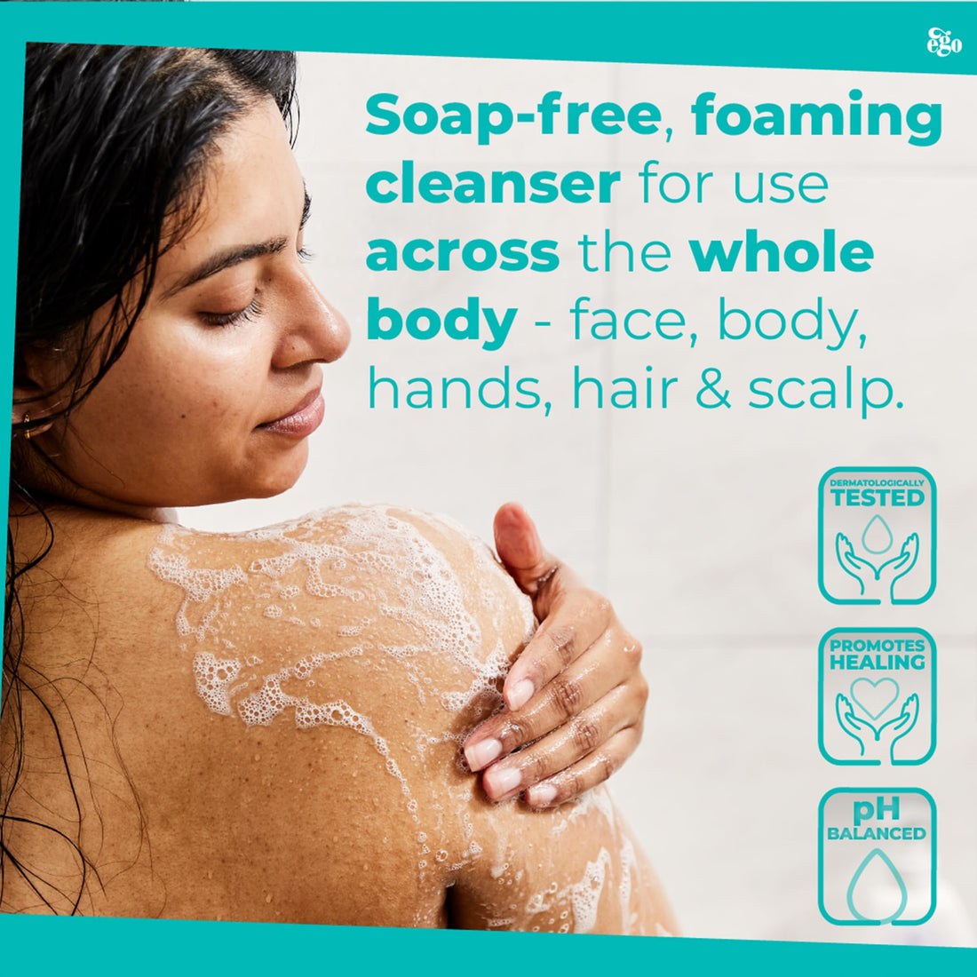 QV Gentle Wash (500g) for Dry, Sensitive Skin, pH Balanced, Unscented, Soap Free, Moisturising Soap alternative that lathers for Dry Skin Eczema, Psoriasis, Dermatitis for whole body