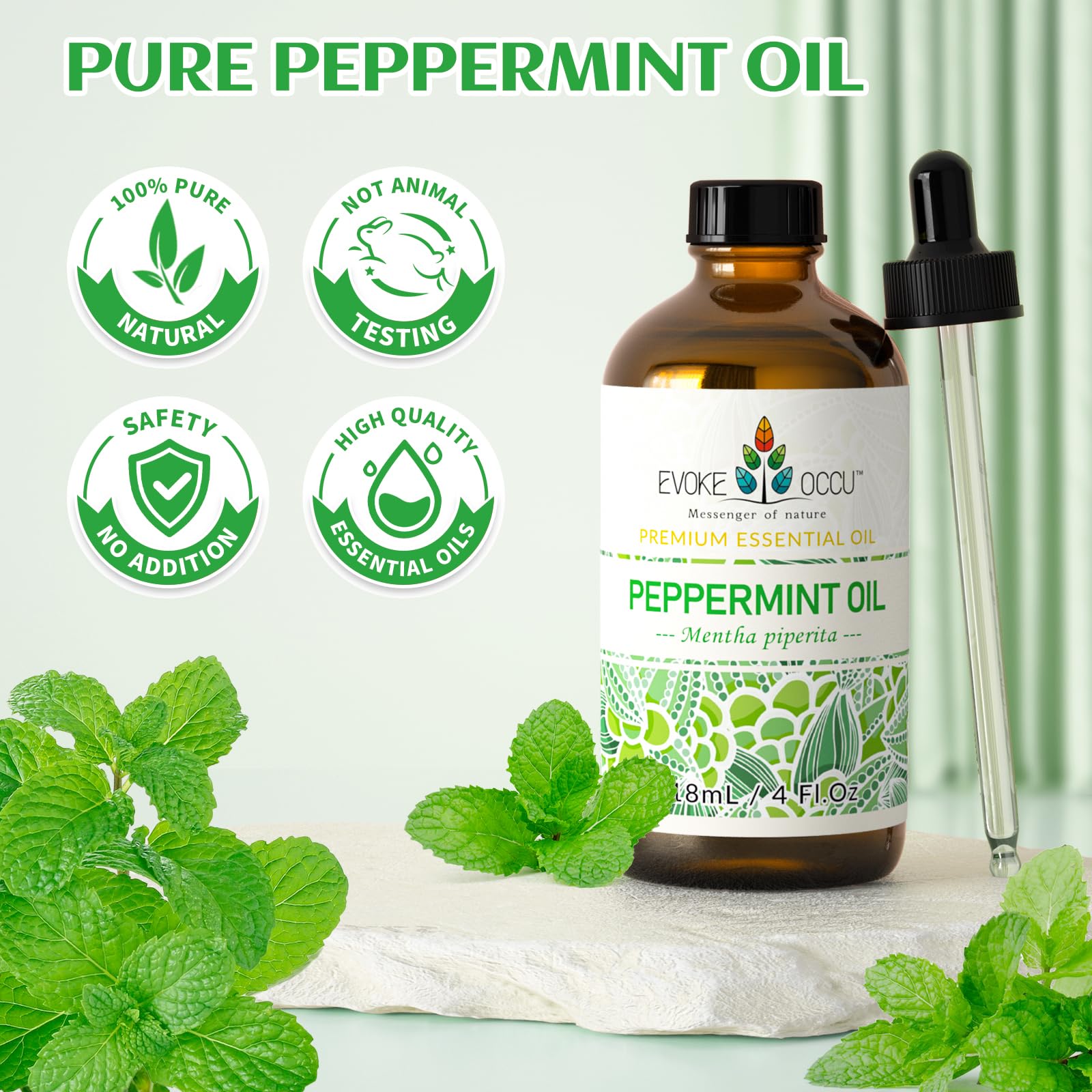 EVOKE OCCU Jasmine Essential Oil 118ml, Pure Jasmine Oil for Aromatherapy Diffuser Candle Soap Making- 4 FL Oz