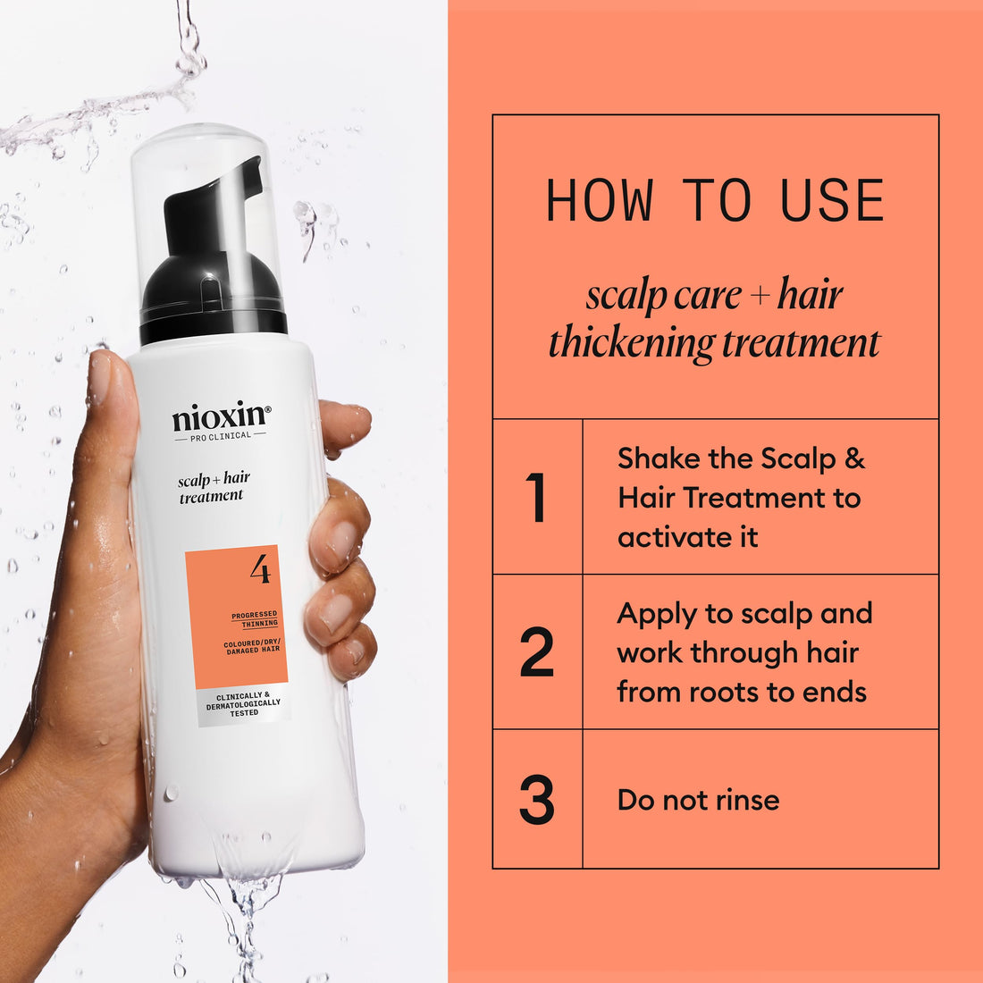 Nioxin System 4 - Hair Thickening System For Damaged Hair with Progressed Thinning - Biotin & Niacinamide - Shampoo, Conditioner, Serum