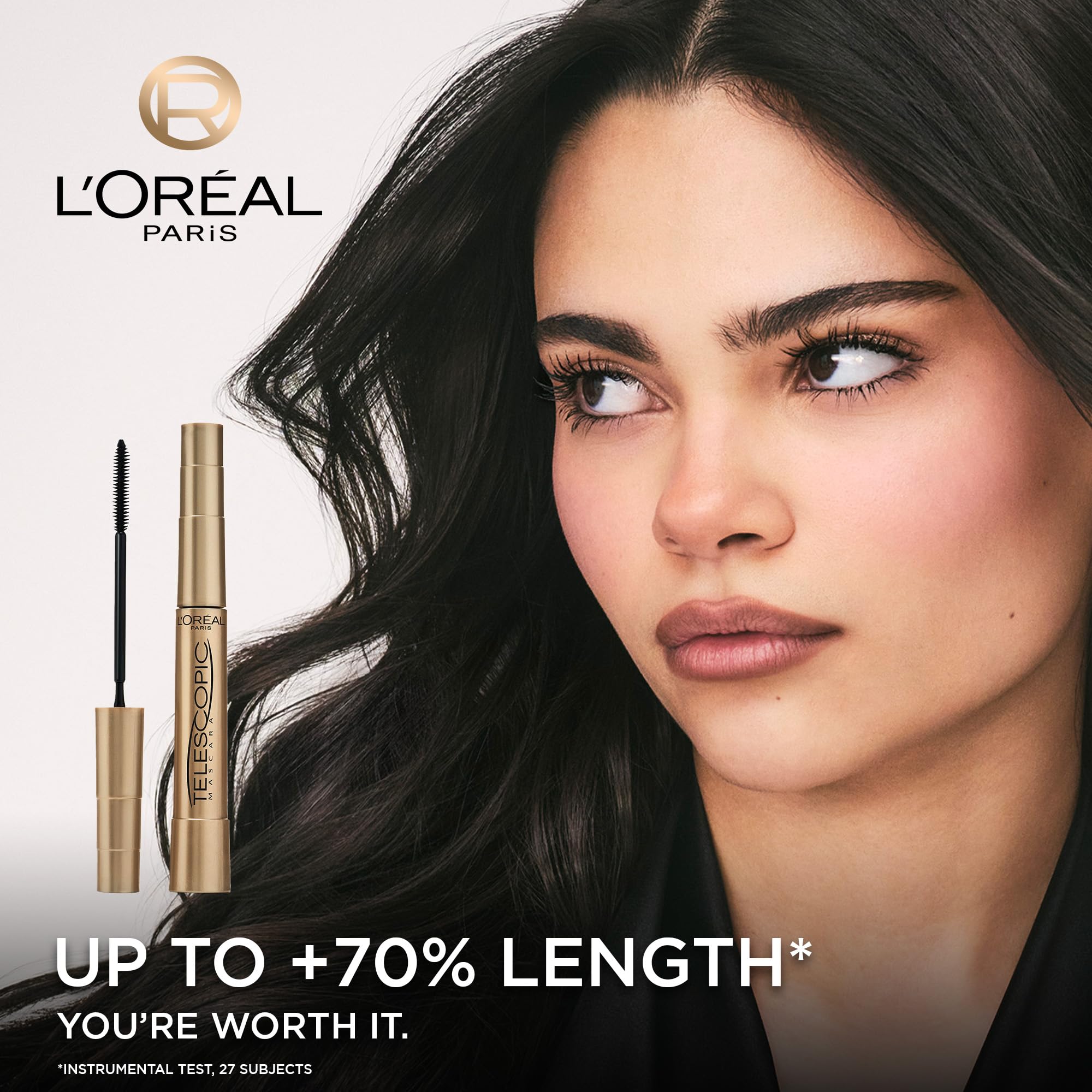 L'Oréal Paris Mascara, Telescopic Original Mascara to Achieve Dramatic Length & Definition, Up to +71% Lengthening Effect, Smudge-Resistant and Long-Wearing Formula for Up to 36H Wear, 8ml Halalzen