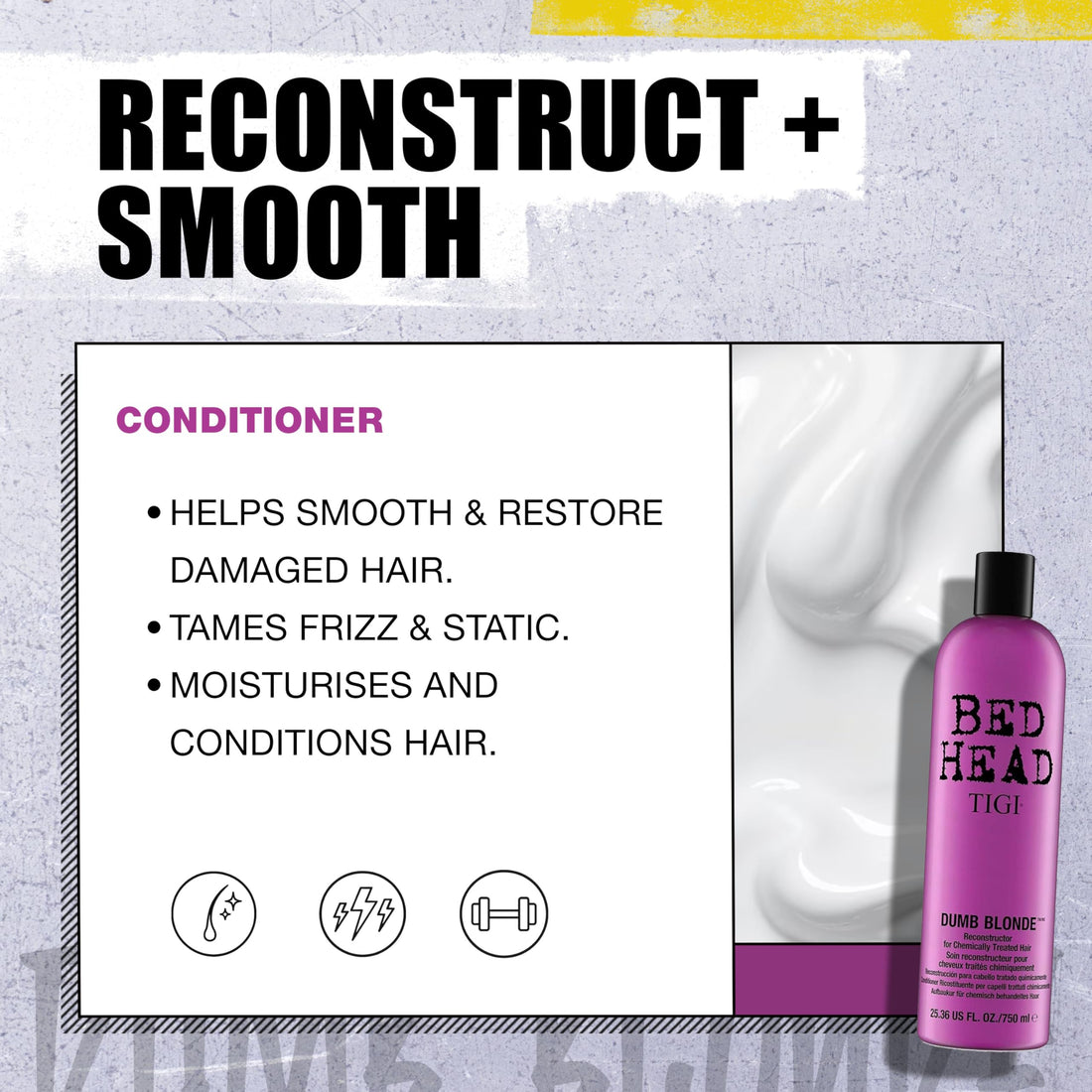 Bed Head by TIGI Dumb Blonde Shampoo & Conditioner Set, 2x 750ml, Keratin Hair Treatment for Bleached & Colour-Treated Hair, Moisturising Formula Repairs Dry Damaged Strands Halalzen
