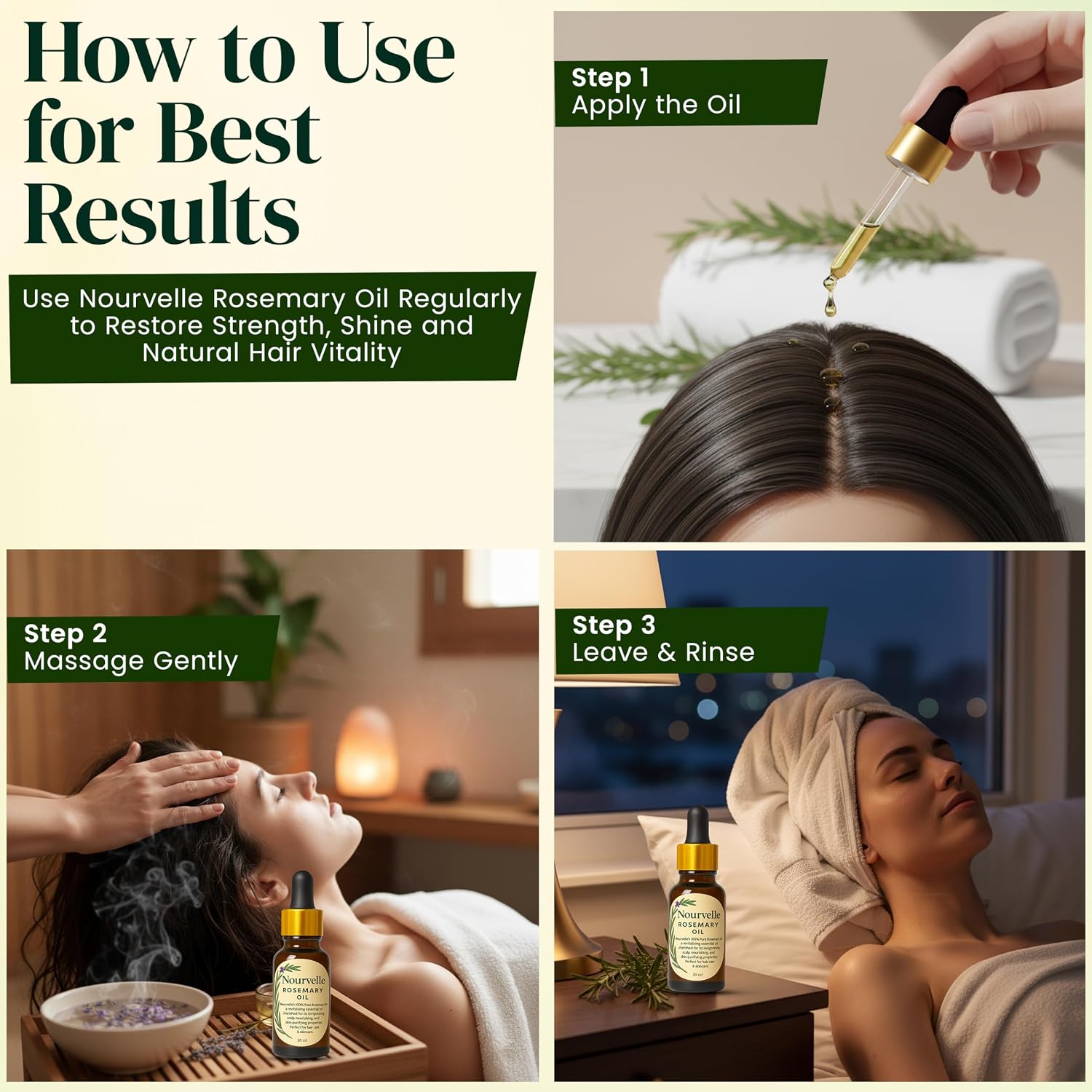 Pure Rosemary Essential Oil for Hair Growth & Scalp Health -100% Natural Undiluted Oil for Hair Loss, Skin Care & Aromatherapy - 20ml