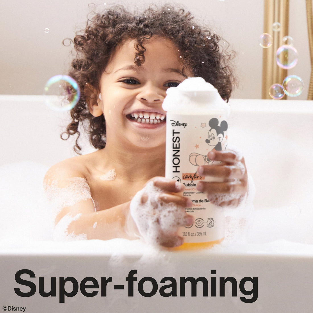 The Honest Company Foaming Bubble Bath & Baby Wash, Tear-Free, Hypoallergenic, Natural Formula, Lavender Calm Scent, 12 fl oz Halalzen